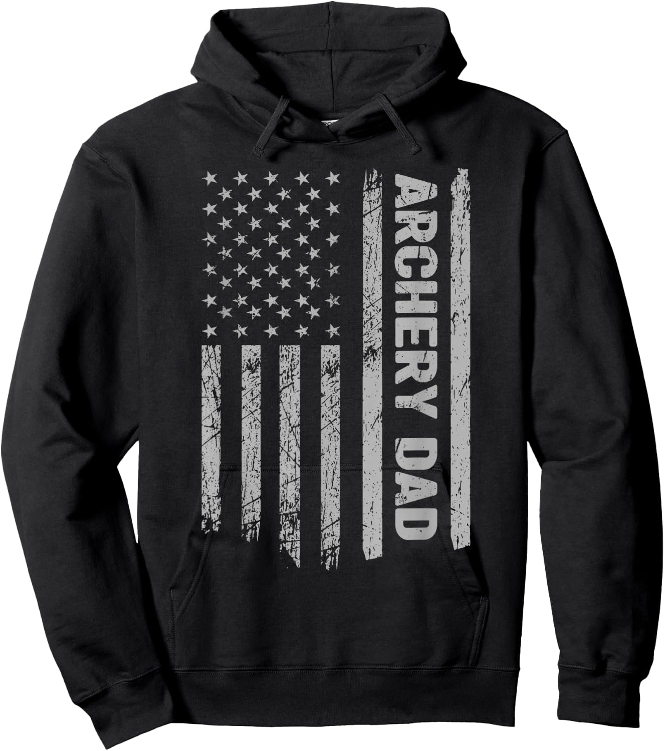 Funny Archery Dad America US Flag Patriot - Vintage Archer Hoodie - Hoodie | Black