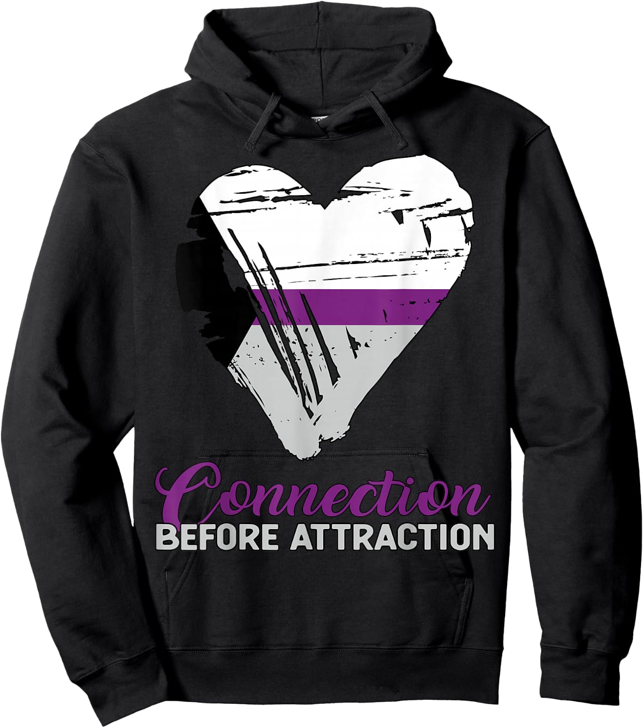 Demisexual Joke Quote Heart Demisexual Flag Hoodie - Hoodie | Black