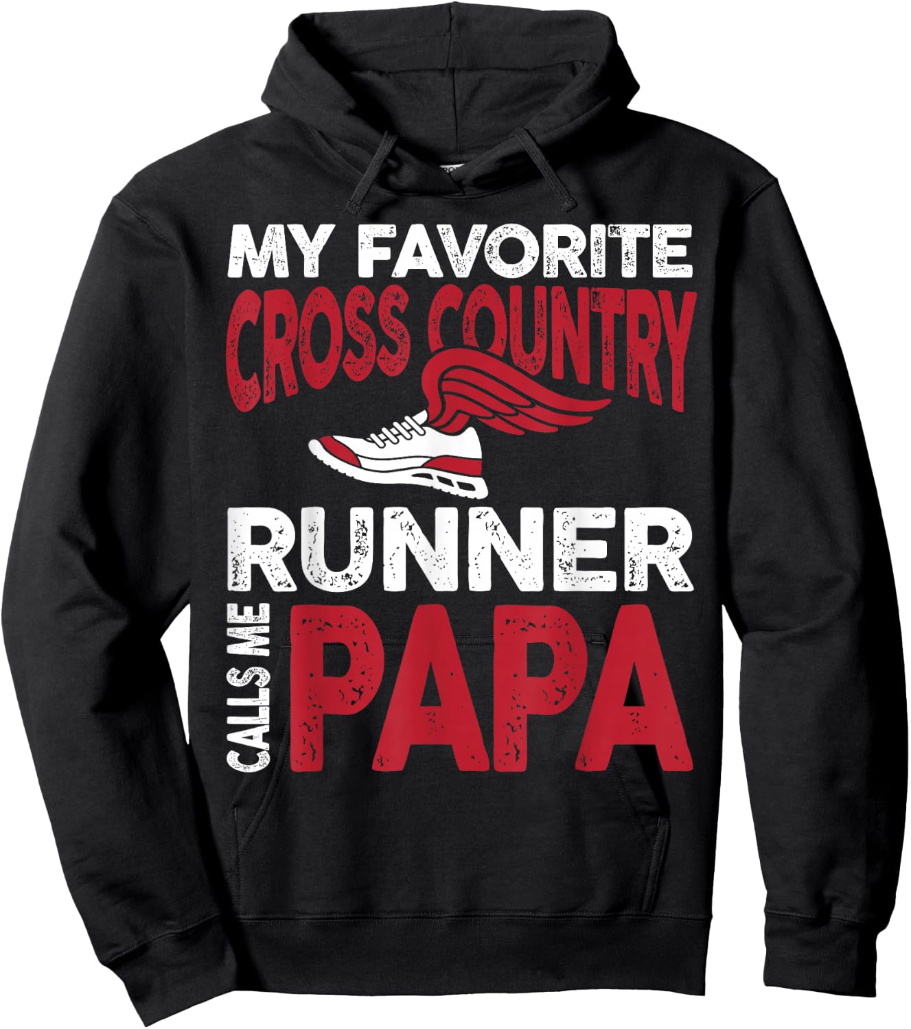 My Favorite Cross Country Runner Calls Me Papa Family Hoodie - Hoodie | Black