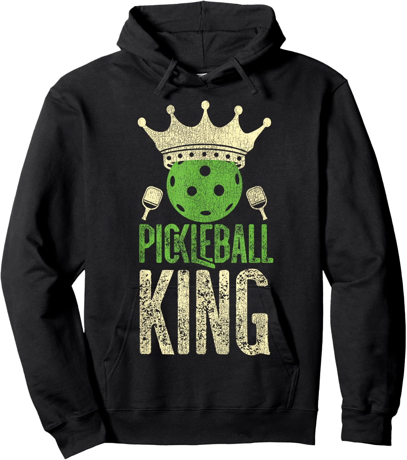 Pickleball Vintage Pickleball King Hoodie - Hoodie | Black