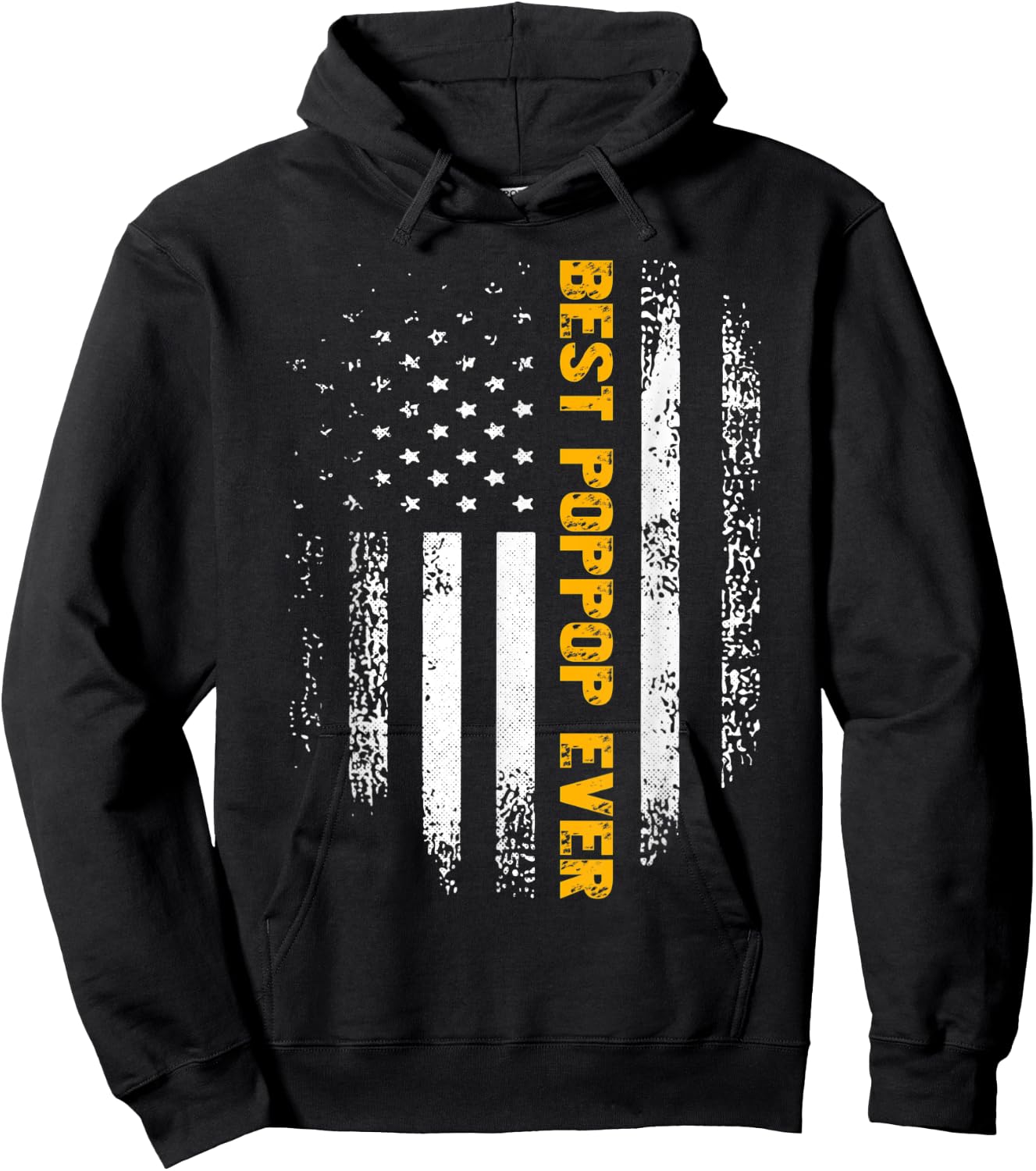 Vintage Best Poppop Ever American Flag Father's Day Gift Hoodie - Hoodie | Black