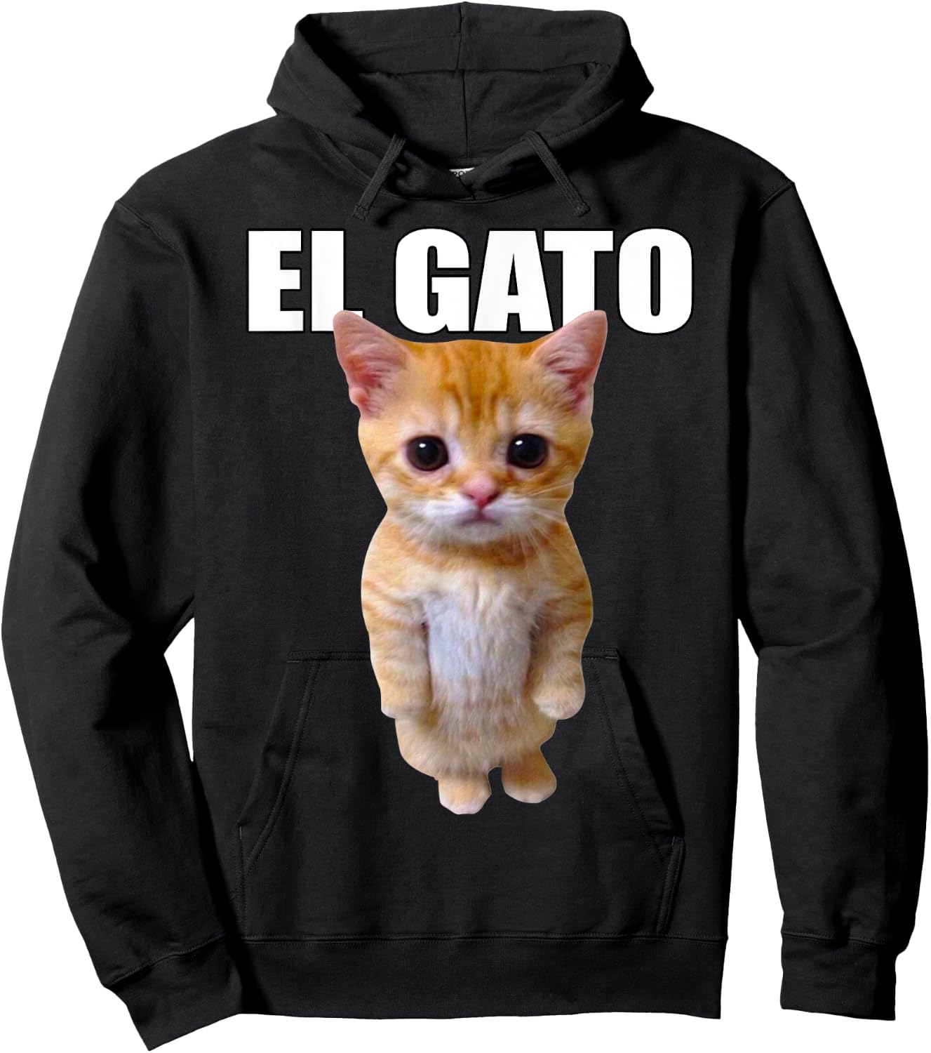 El Gato Meme Sad Crying Cat Munchkin Kitty Meme Trendy Small Hoodie - Hoodie | Black