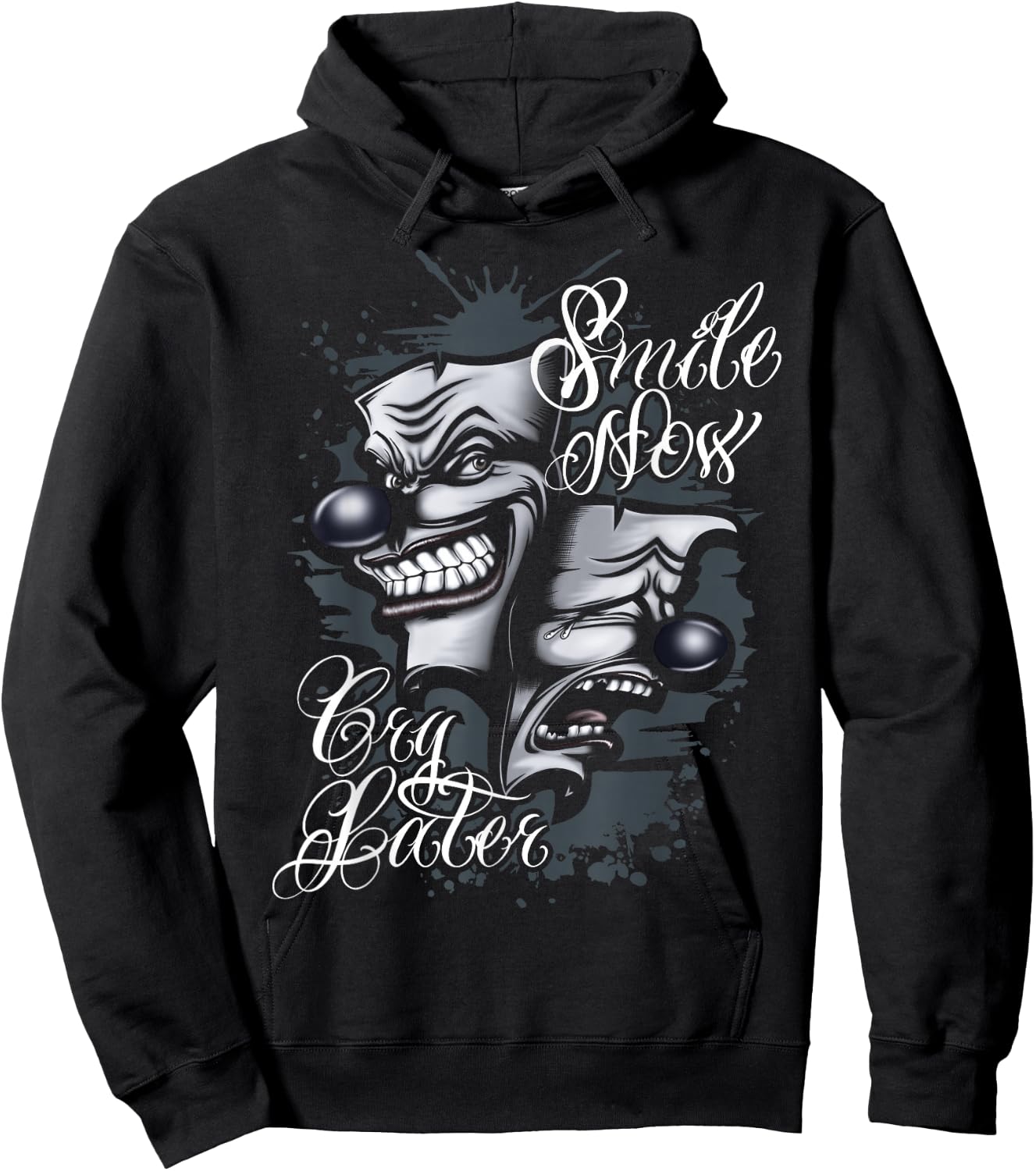 Smile Now Cry Later Chicano Tattoo Art Hoodie - Hoodie | Black
