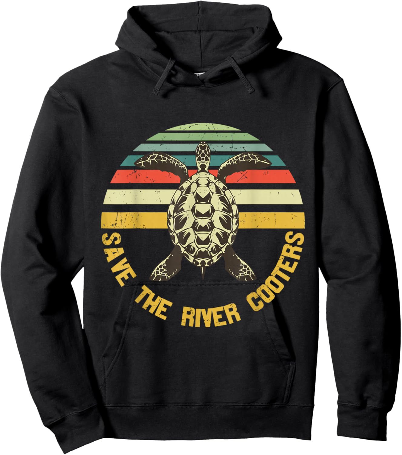 Save the River Cooters Turtles Eco-friendly Hoodie - Hoodie | Black