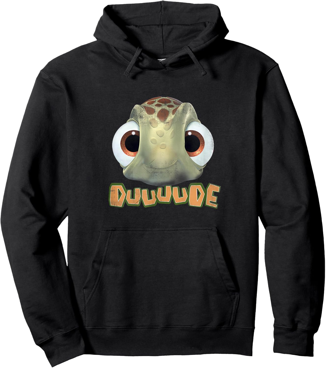 Disney Pixar Finding Nemo Duuuude Squirt Big Face Chest Logo Hoodie - Hoodie | Black