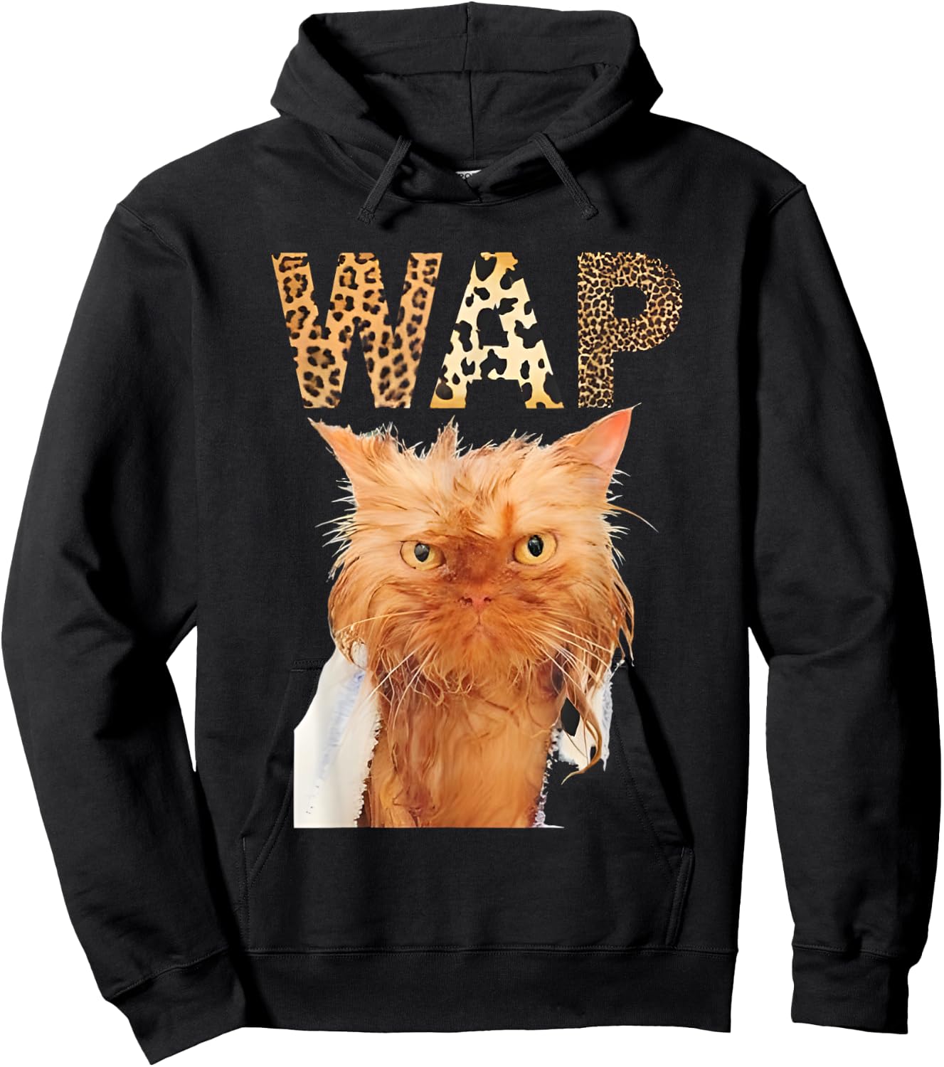 Wap Wet Cat Funny Women Hoodie - Hoodie | Black