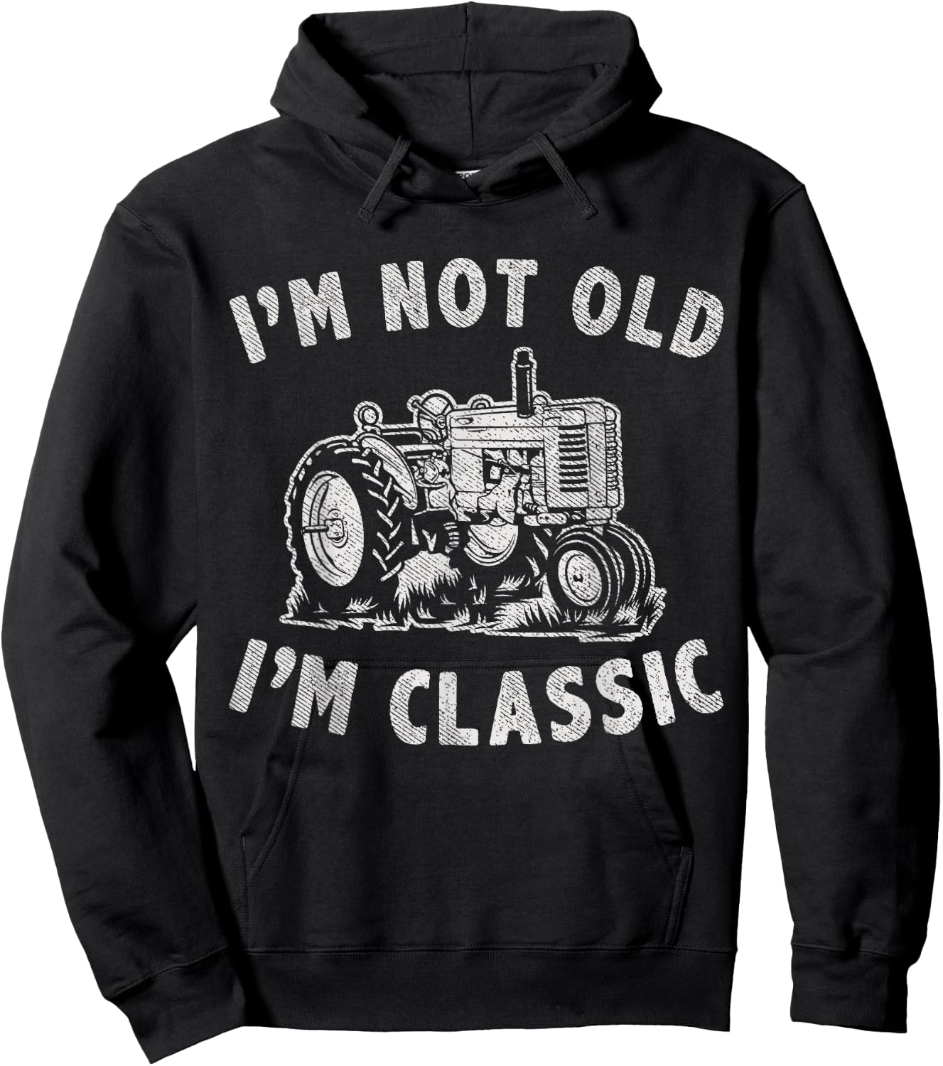 I'm Not Old I'm Classic Funny Tractor Graphic Hoodie - Hoodie | Black