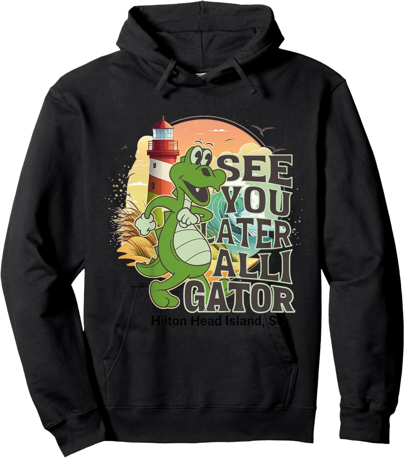 Kids Hilton Head Island South Carolina See You Later Alligator Hoodie - Hoodie | Black