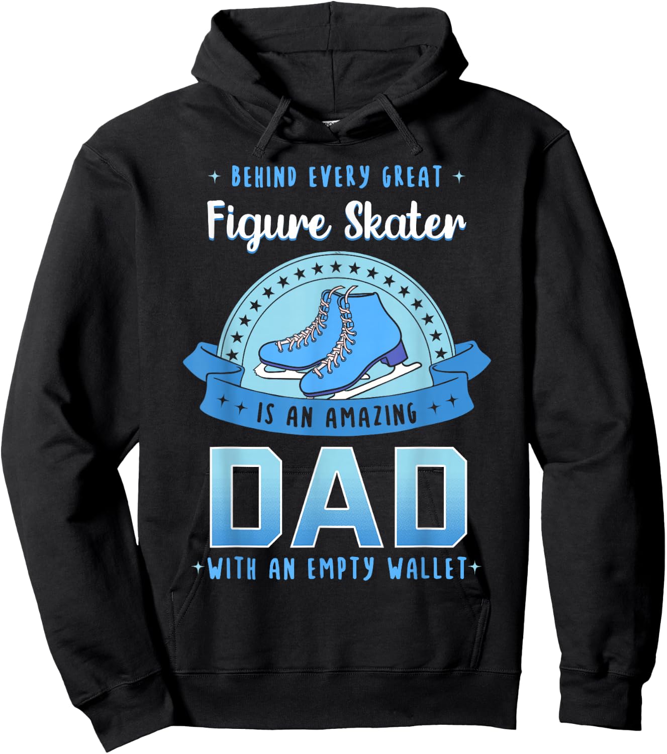 Figure Skating Dad Ice Skater Skates Sport Father's Day Hoodie - Hoodie | Black