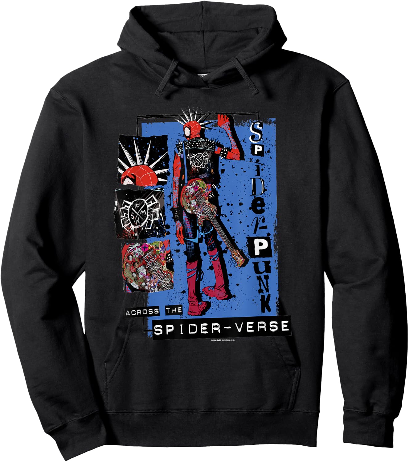 Marvel Spider-Man: Across The Spider-Verse Spider-Punk Back Hoodie - Hoodie | Black