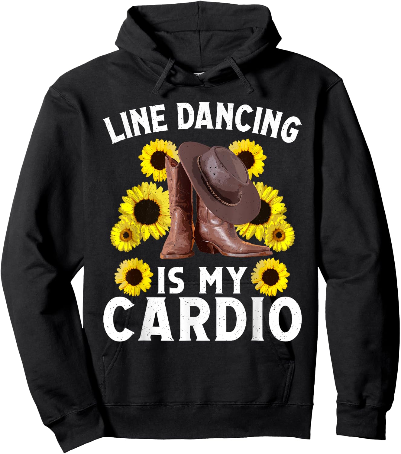 Line Dancing Art Men Country Dancing Rodeo Dancer Hoodie - Hoodie | Black