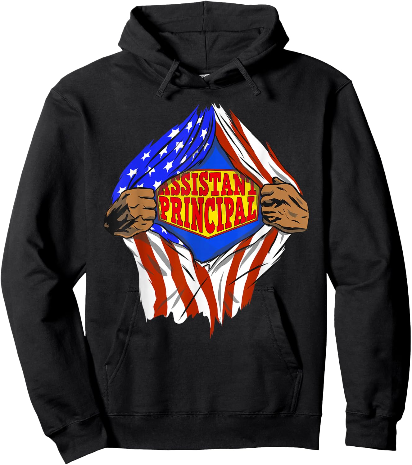 Funny Super Assistant Principal Hero Job Hoodie - Hoodie | Black