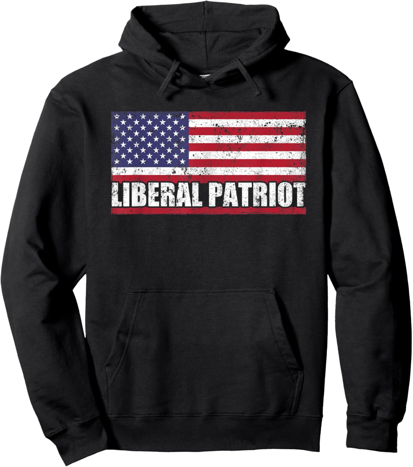 Liberal Patriot USA Flag Patriotic Proud American Men Hoodie - Hoodie | Black
