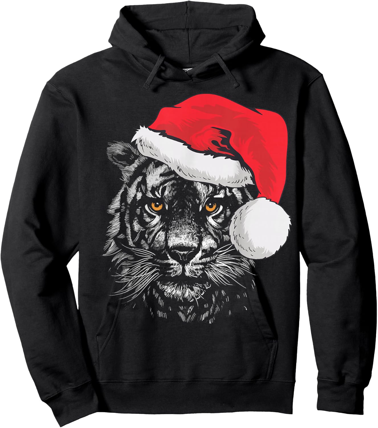 Tiger Shirts Men & Kids Tiger Santa Christmas 2025 Hoodie - Hoodie | Black