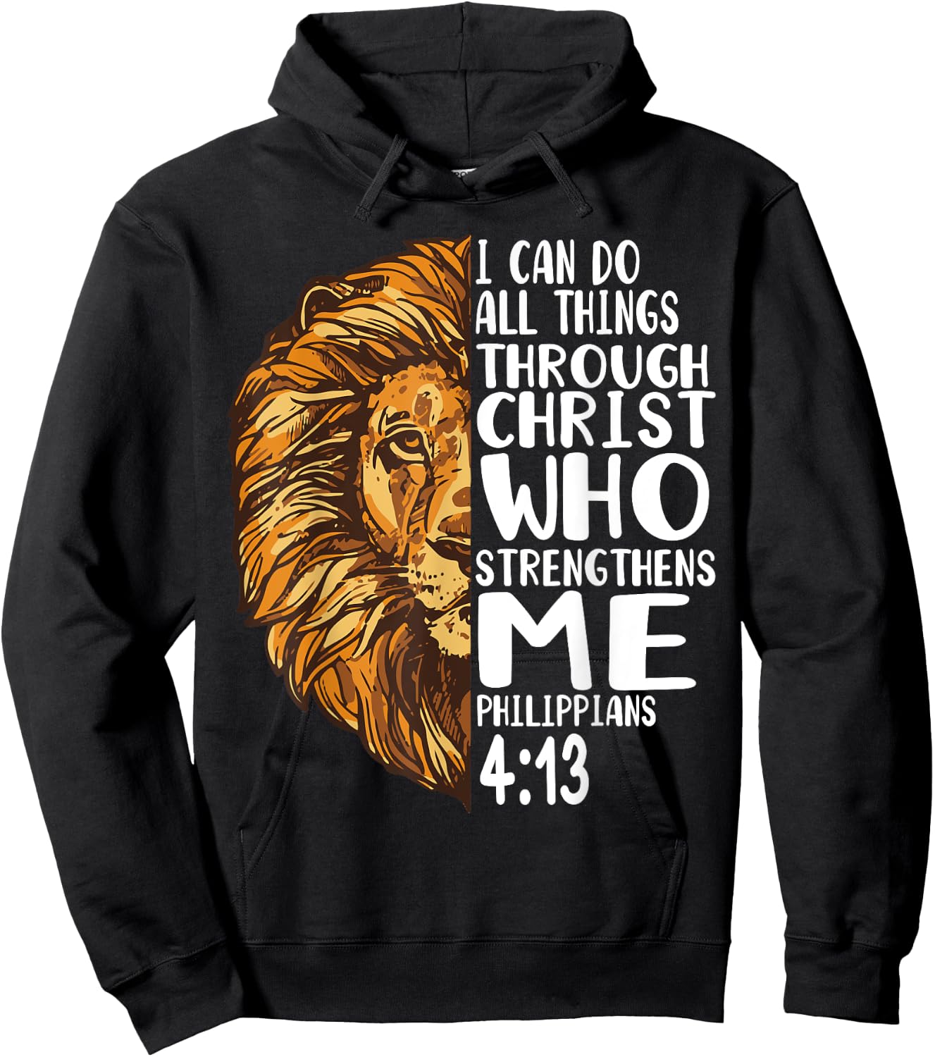 lion shirts with bible verses Philippians Hoodie - Hoodie | Black