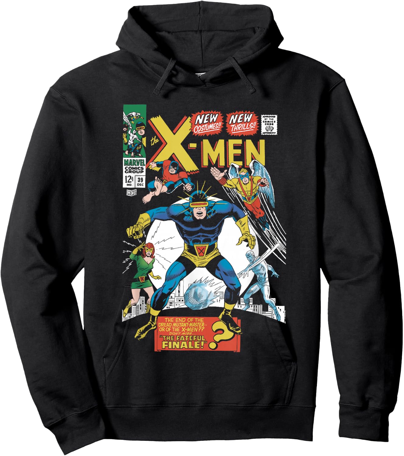 Marvel X-Men New Costumes! New Thrills! Vintage Comic Cover Hoodie - Hoodie | Black