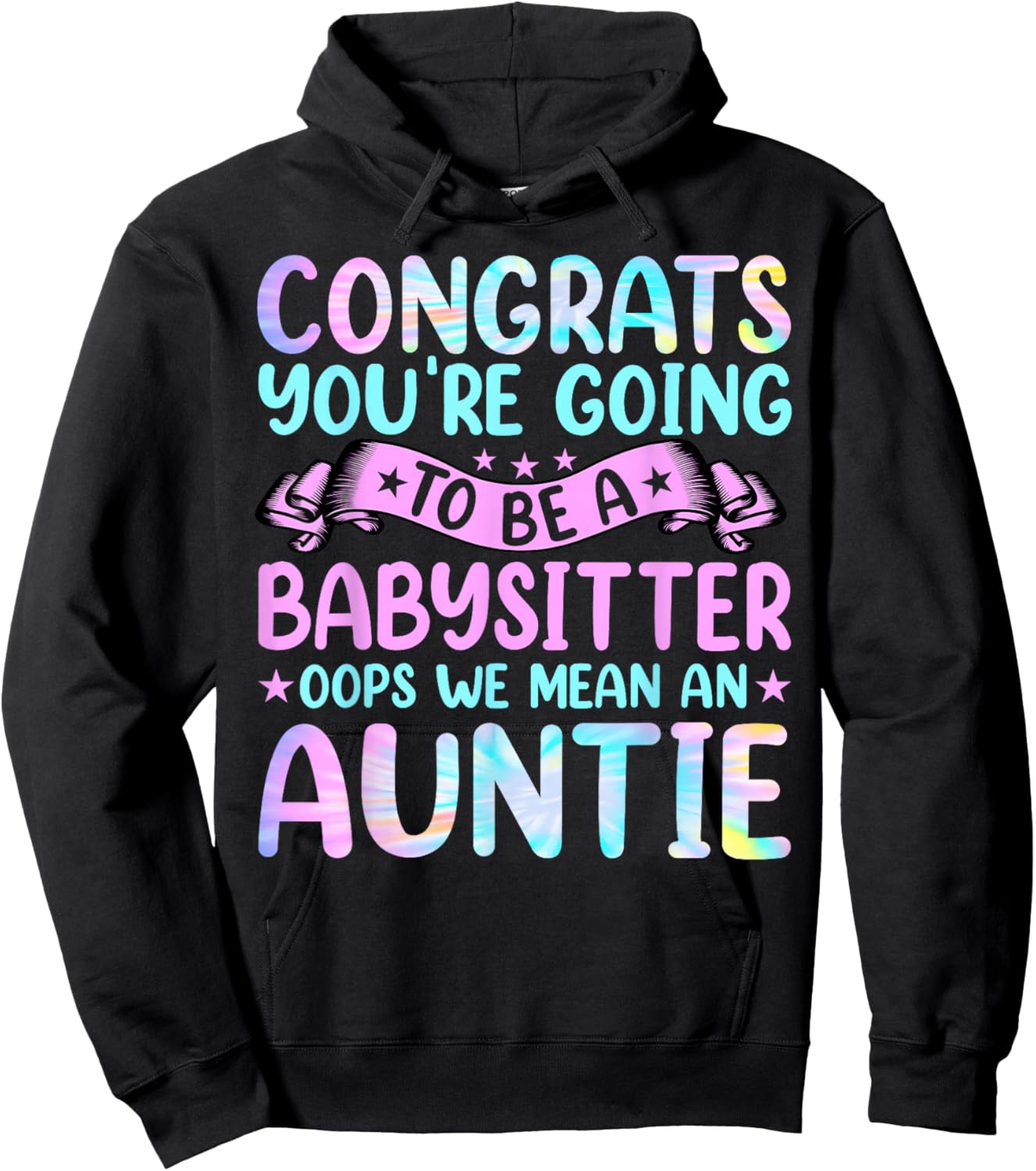 Aunt Funny Women's Congrats You're Going to Be Auntie Aunt Hoodie - Hoodie | Black