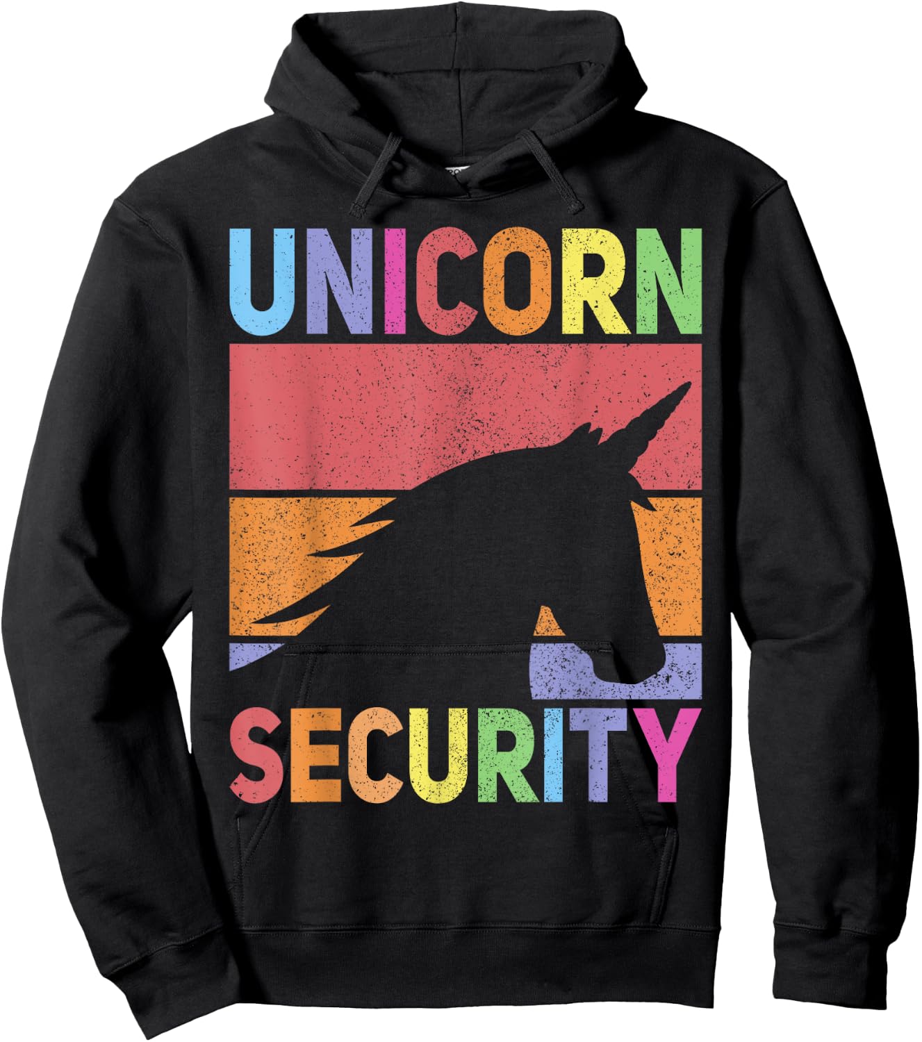 Unicorn Security Retro Unicorn Costume Men Women Unicorn Hoodie - Hoodie | Black