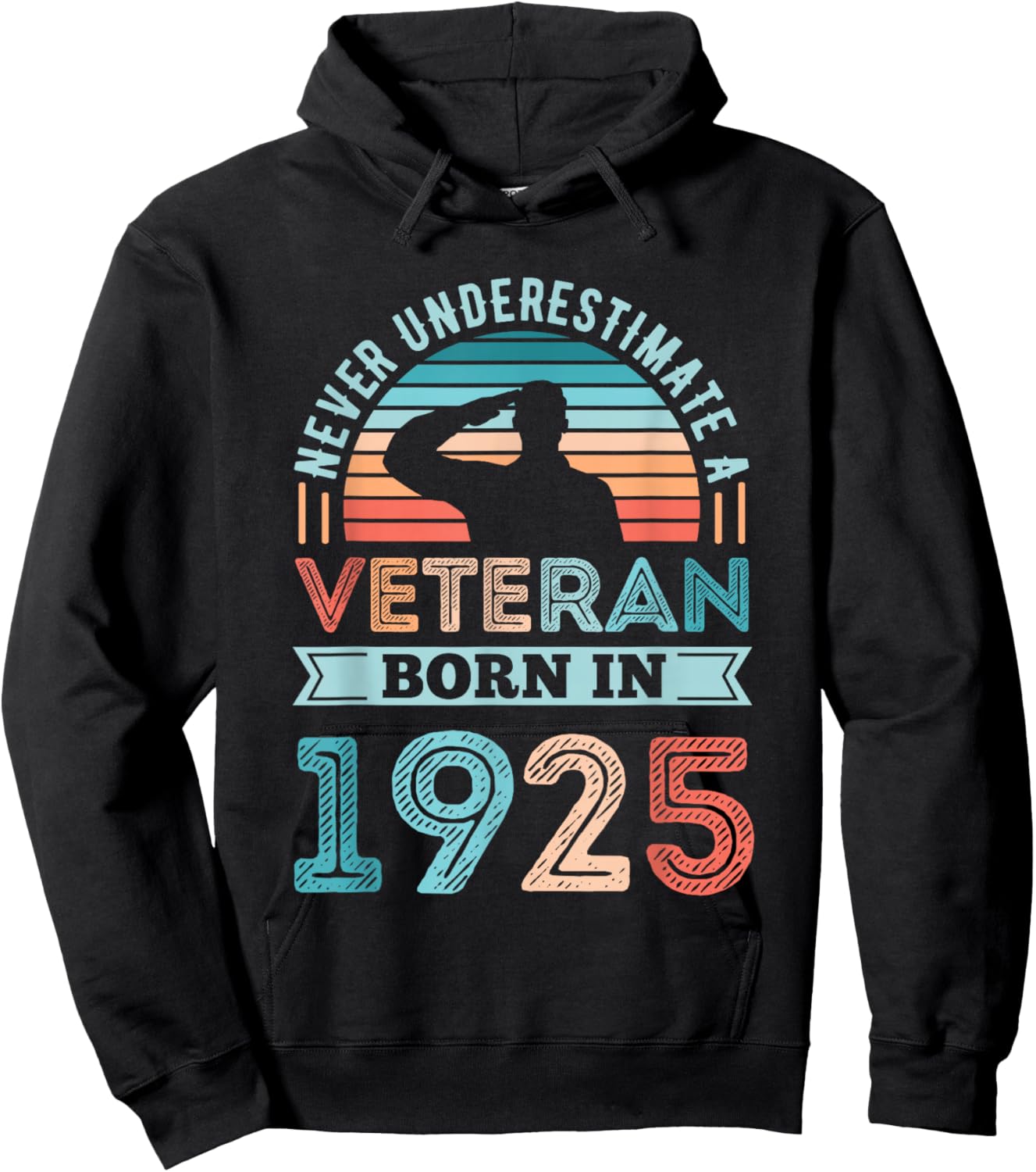 Veteran born in 1925 100th Birthday Military Gifts Hoodie - Hoodie | Black