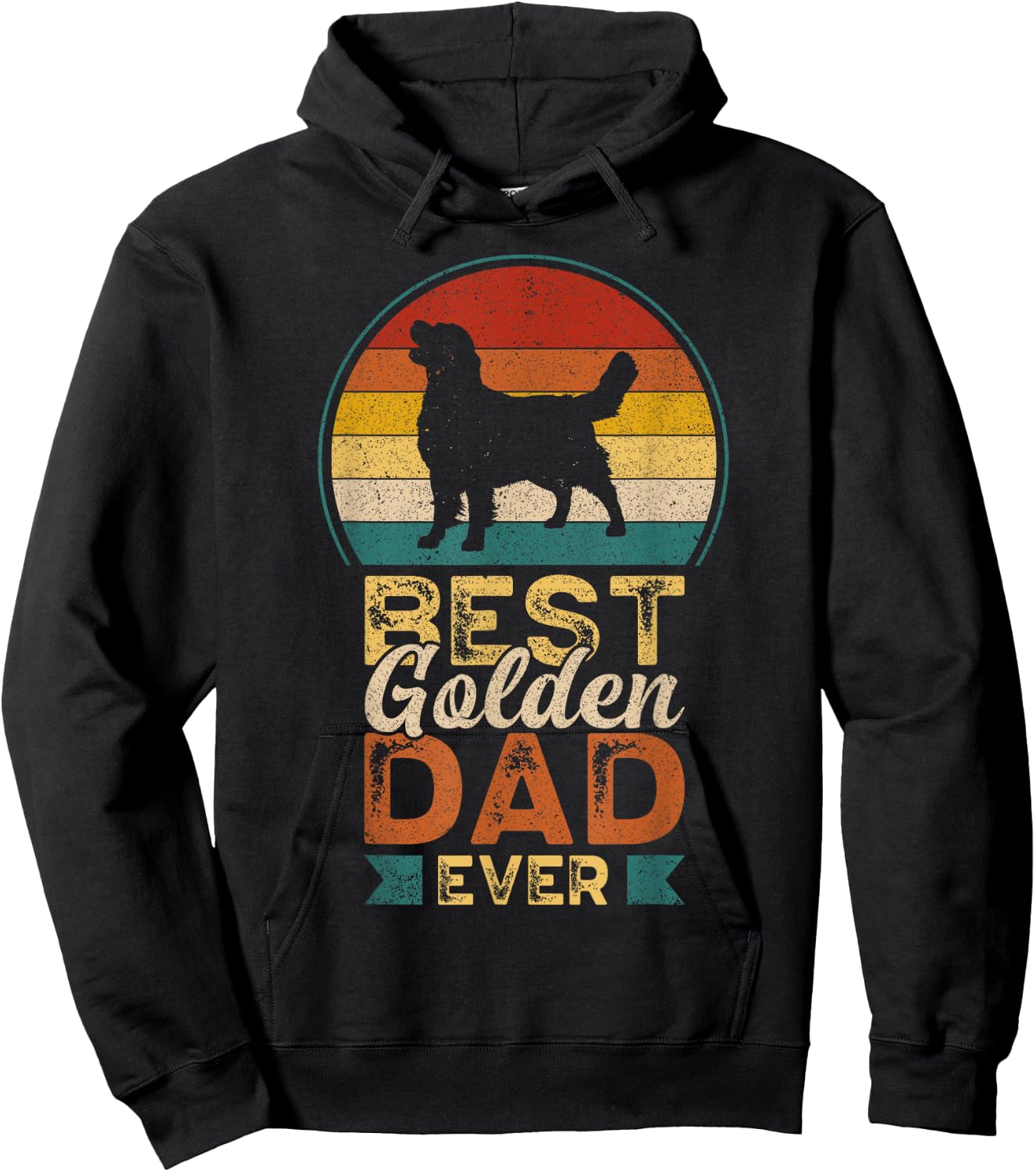 Best Golden Dad Ever, Father's Day, Golden Retriever Daddy Hoodie - Hoodie | Black