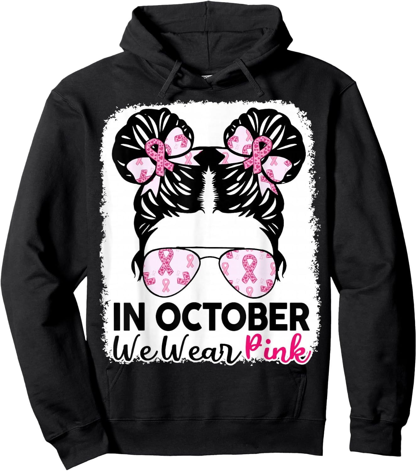 Breast Cancer Awareness October Wear Pink Kids Girl Toddler Hoodie - Hoodie | Black