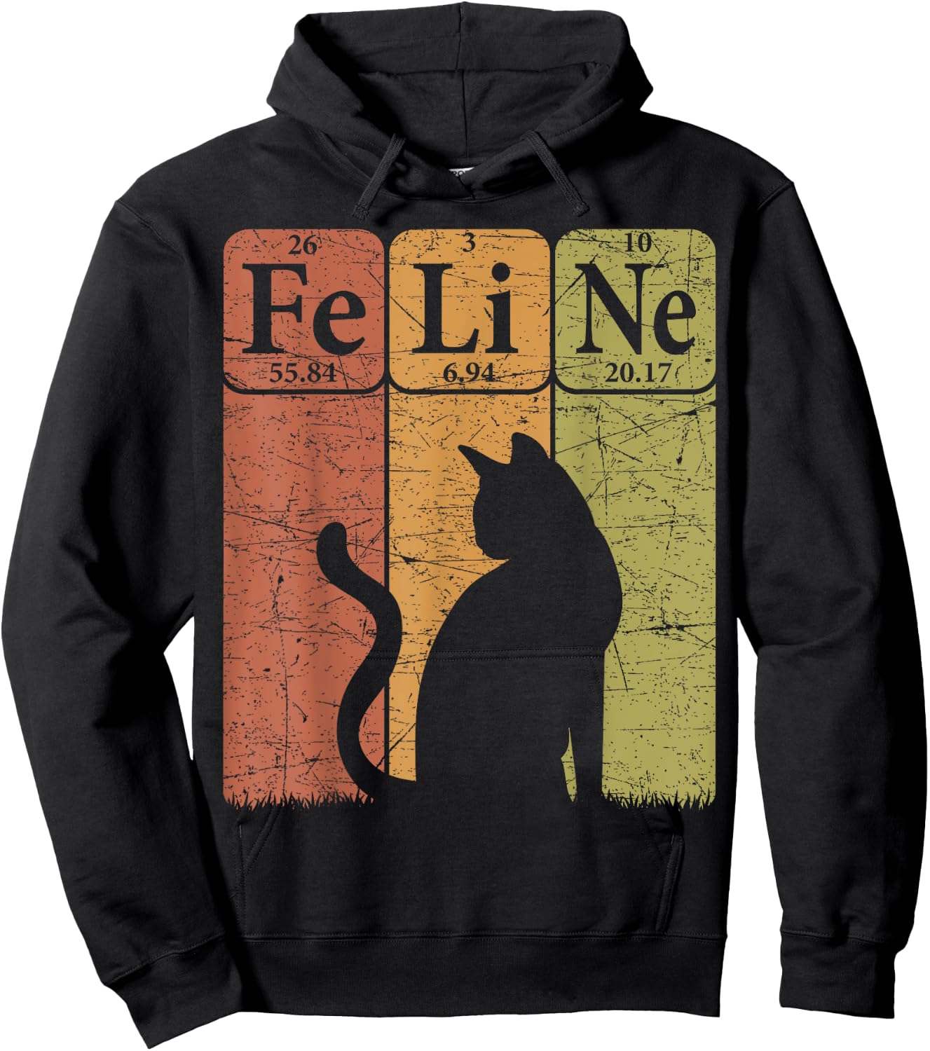 Feline Cat Periodic Table Elements Cat Lover Cat Scientist Hoodie - Hoodie | Black