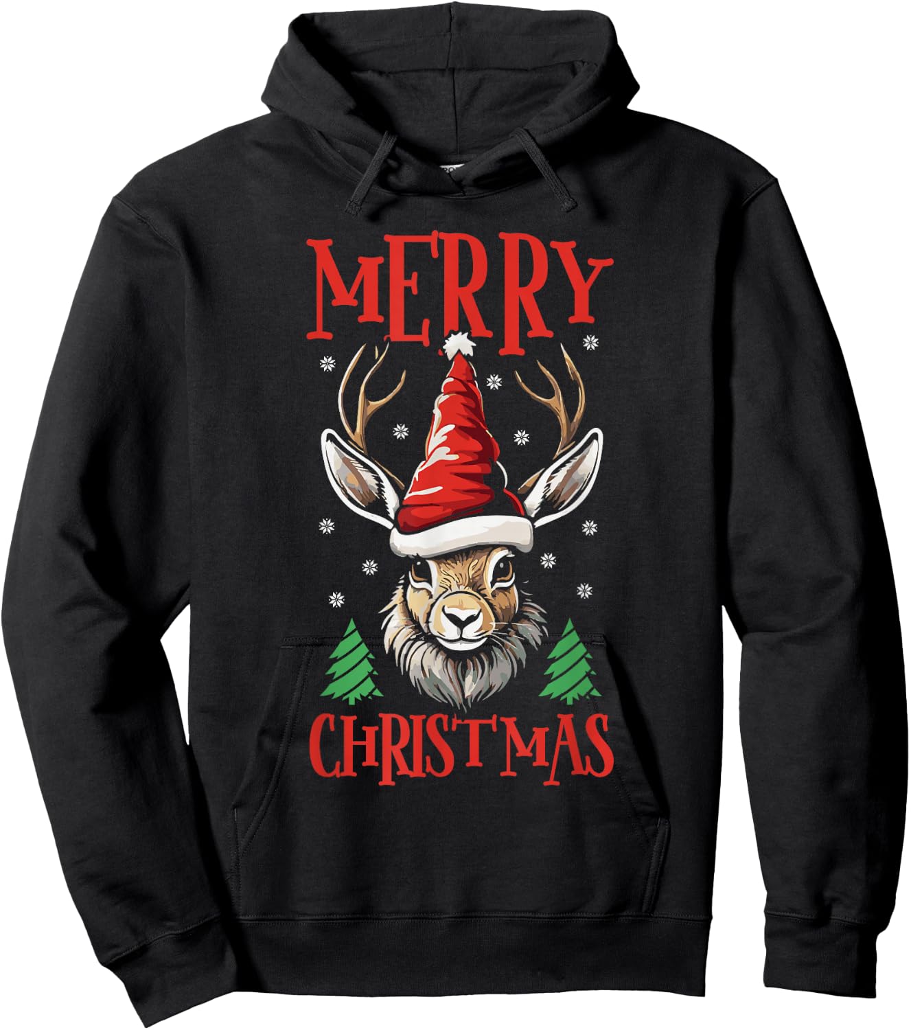 Jackalope Merry Christmas Xmas Jackalope Hoodie - Hoodie | Black