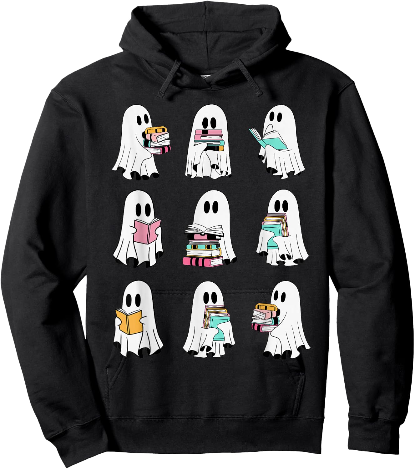 Ghost Reading Books Spooky Librarian Teacher Women Hoodie - Hoodie | Black