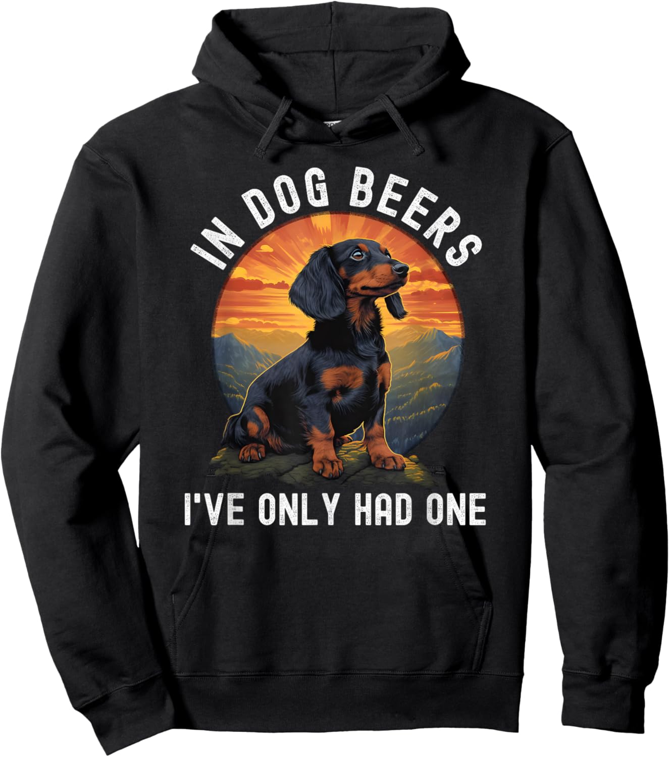 In Dog Beers I've Only Had One Dachshund retro vintage Men Women Hoodie - Hoodie | Black