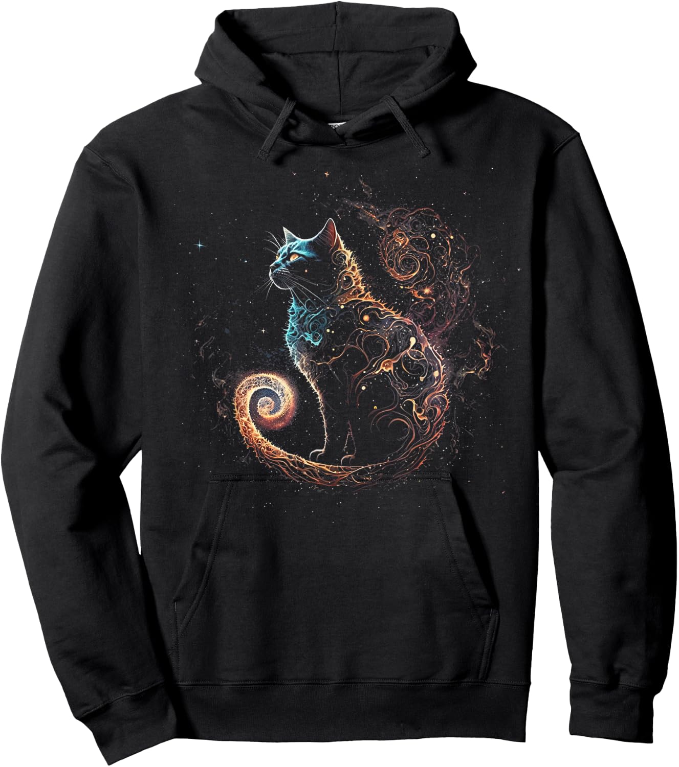 Cat in The Galaxy and Space Kitten Cat Head Hoodie - Hoodie | Black