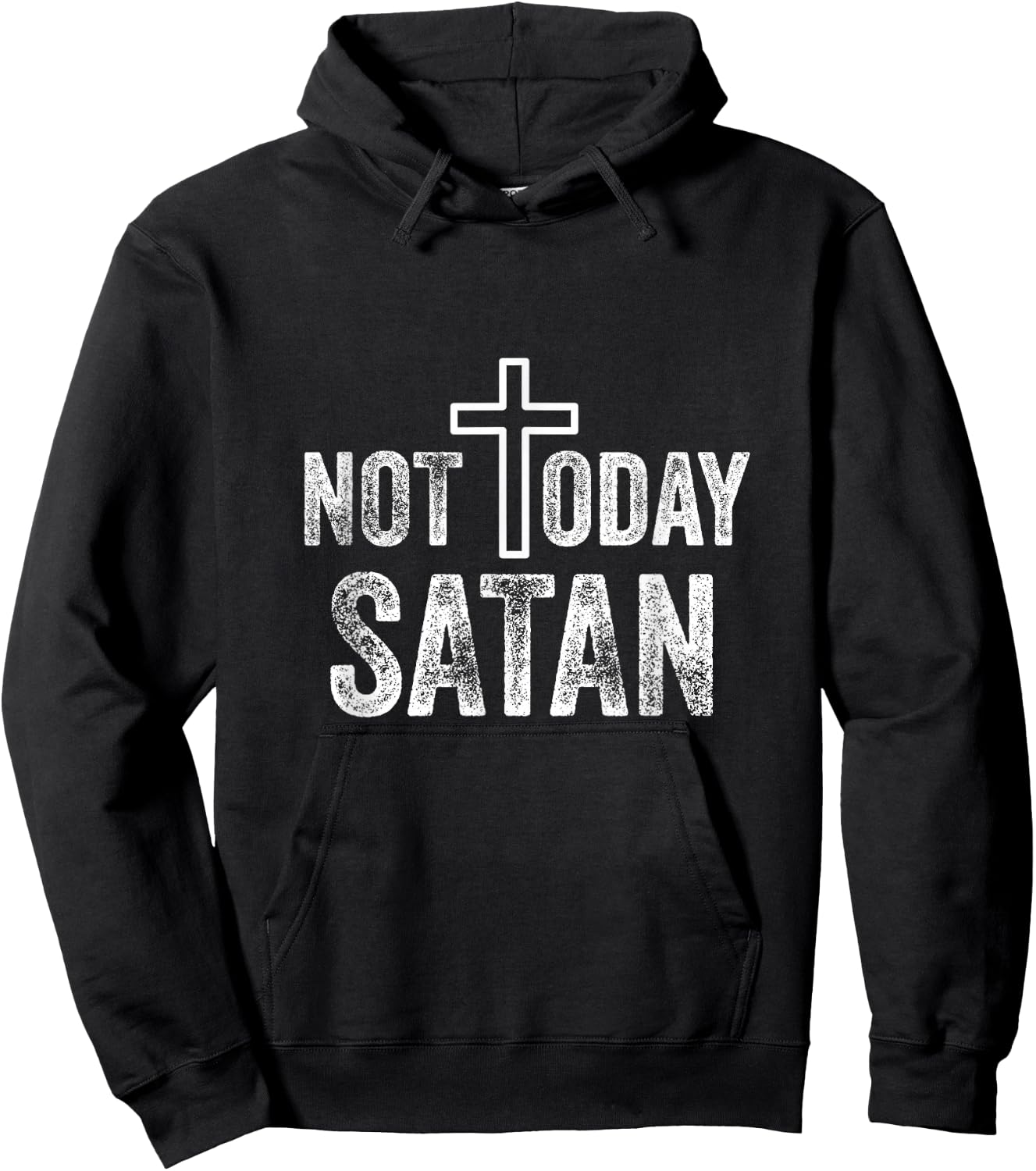 Not Today Satan Funny Christian Cross Hoodie - Hoodie | Black