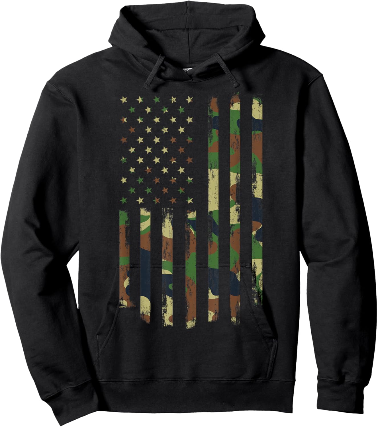 Camo American Flag USA Kids Camouflage Camo American Flag Hoodie - Hoodie | Black