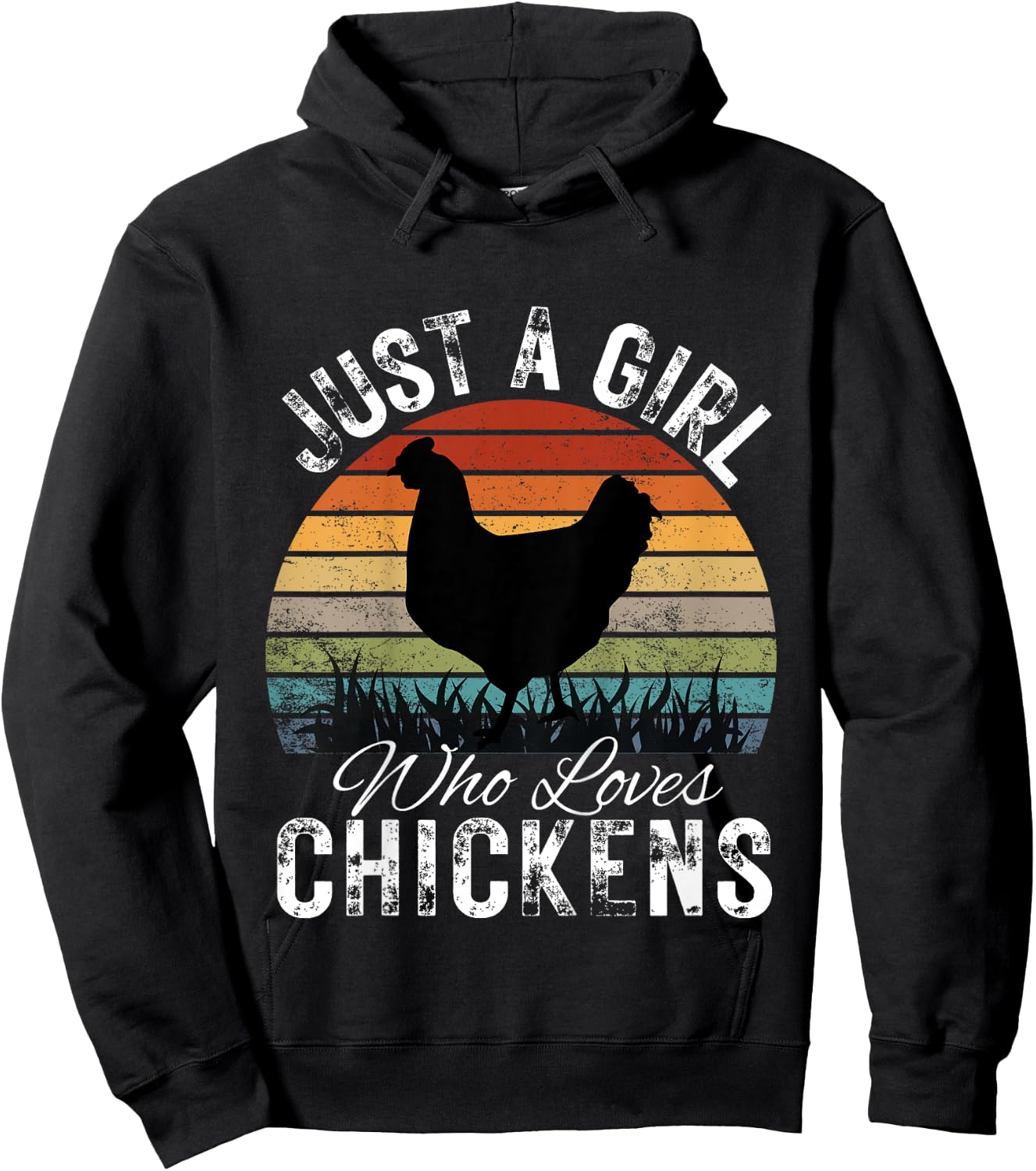 Kids Just A Girl Who Loves Chickens Funny Cute chicken Lover Hoodie - Hoodie | Black