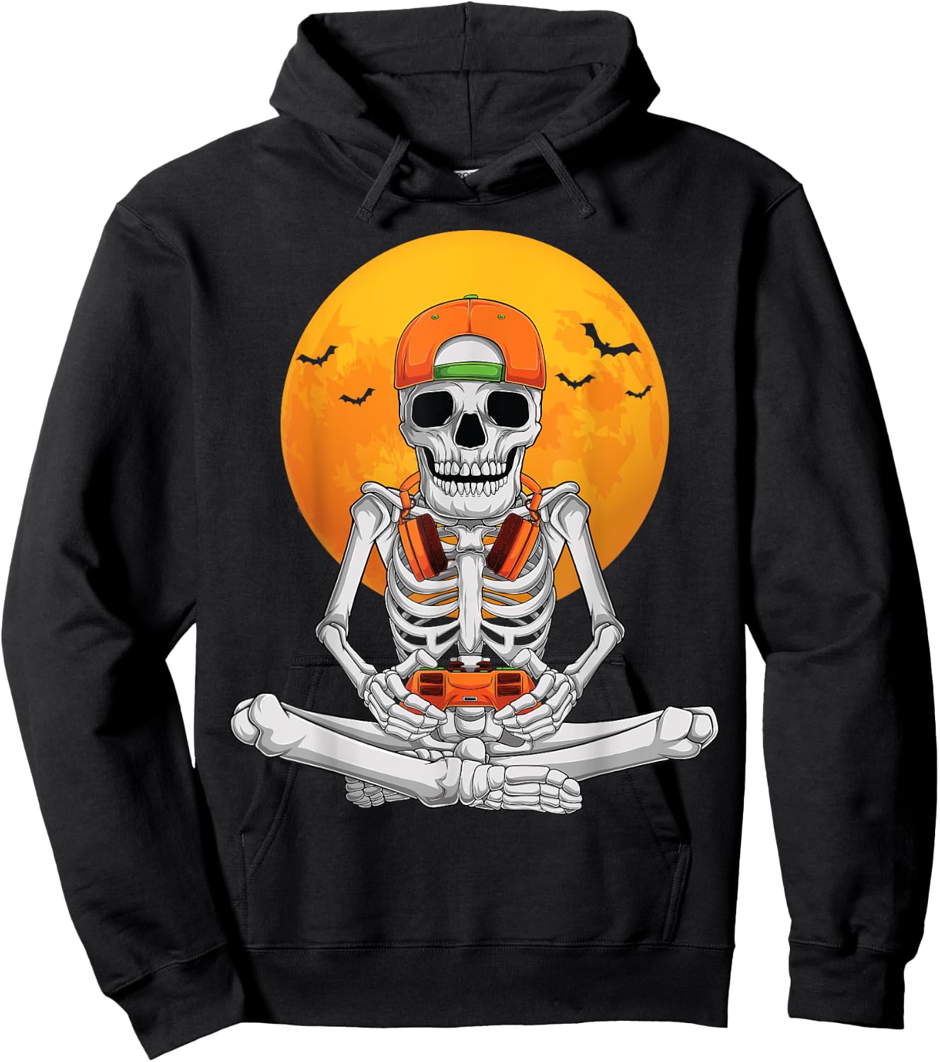 Halloween skeleton gamer video gaming boys men kids teens Hoodie - Hoodie | Black
