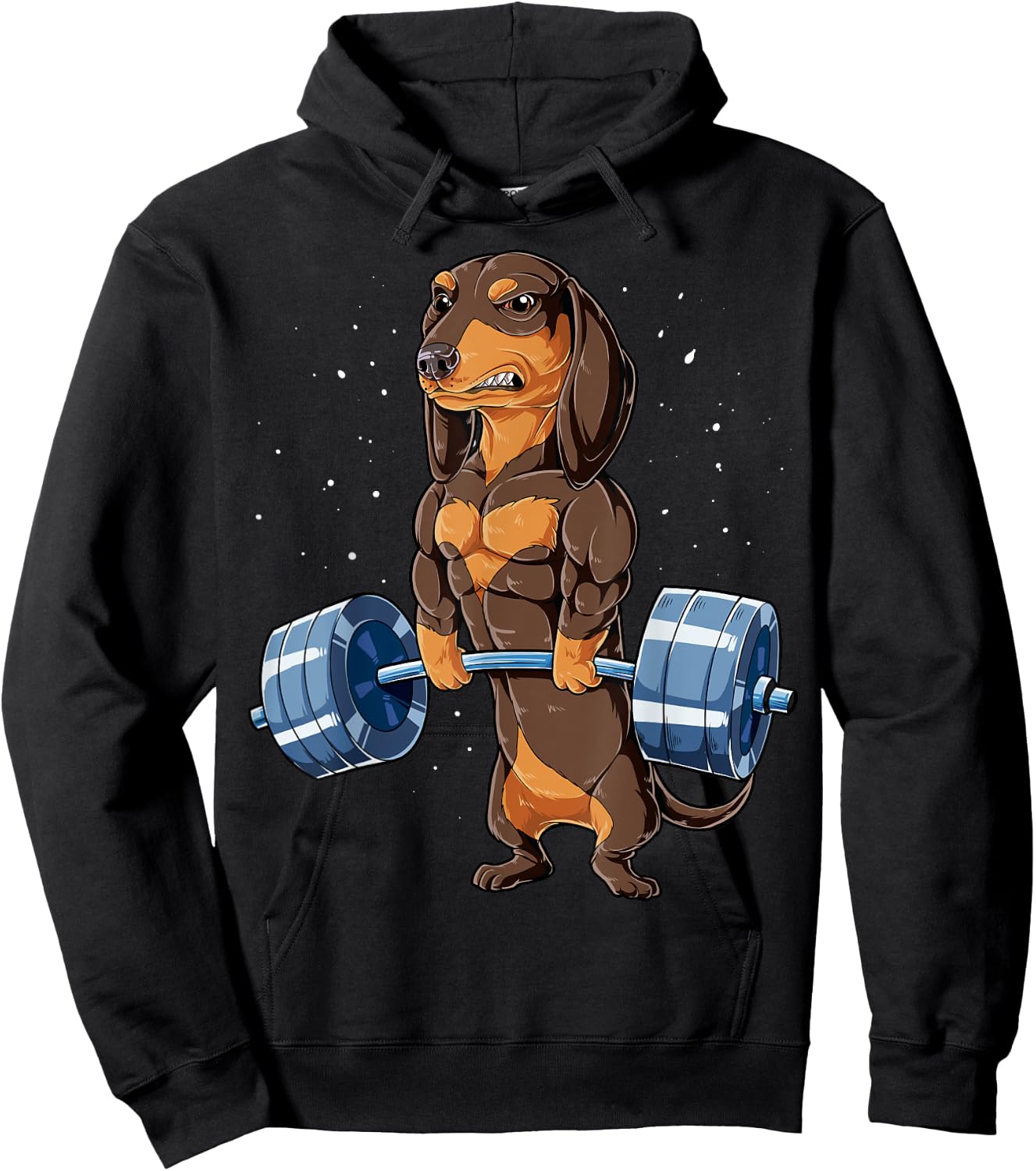 Dachshund Weightlifting Deadlift Men Fitness Gym Workout Hoodie - Hoodie | Black