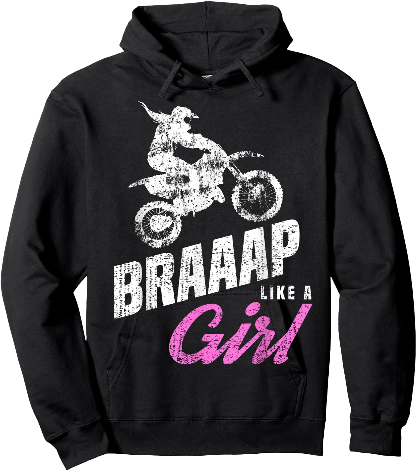 Braaap Like a Girl | Dirt Biking | Girls Dirt Bike Hoodie - Hoodie | Black