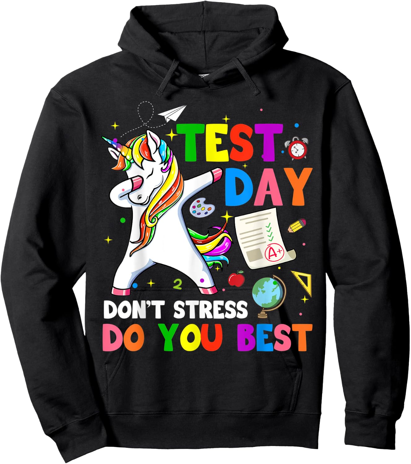 I'm Ready To Crush Test Day Unicorn Dabbing Testing Day Hoodie - Hoodie | Black