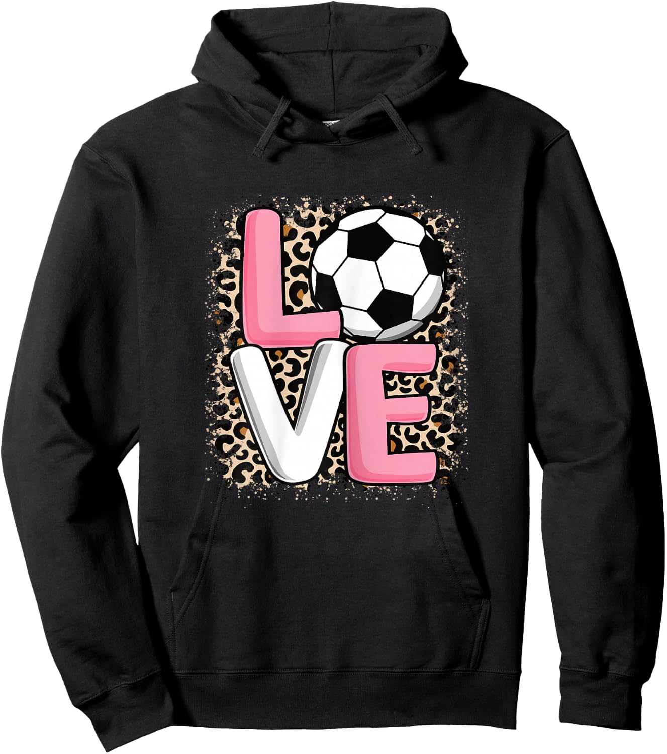 Love Soccer Women Girls Cute Soccer Player Hoodie - Hoodie | Black