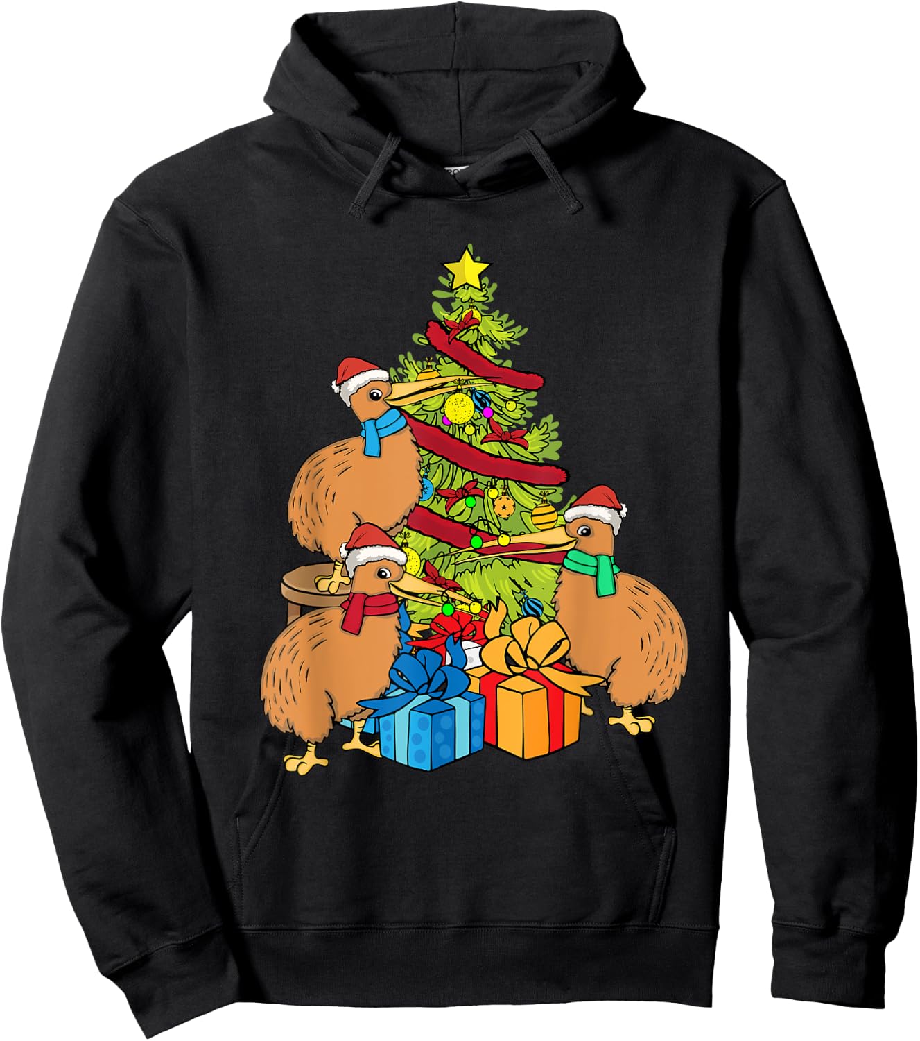 Kiwi Bird Lover Kids Christmas Tree New Zealand Kiwi Hoodie - Hoodie | Black