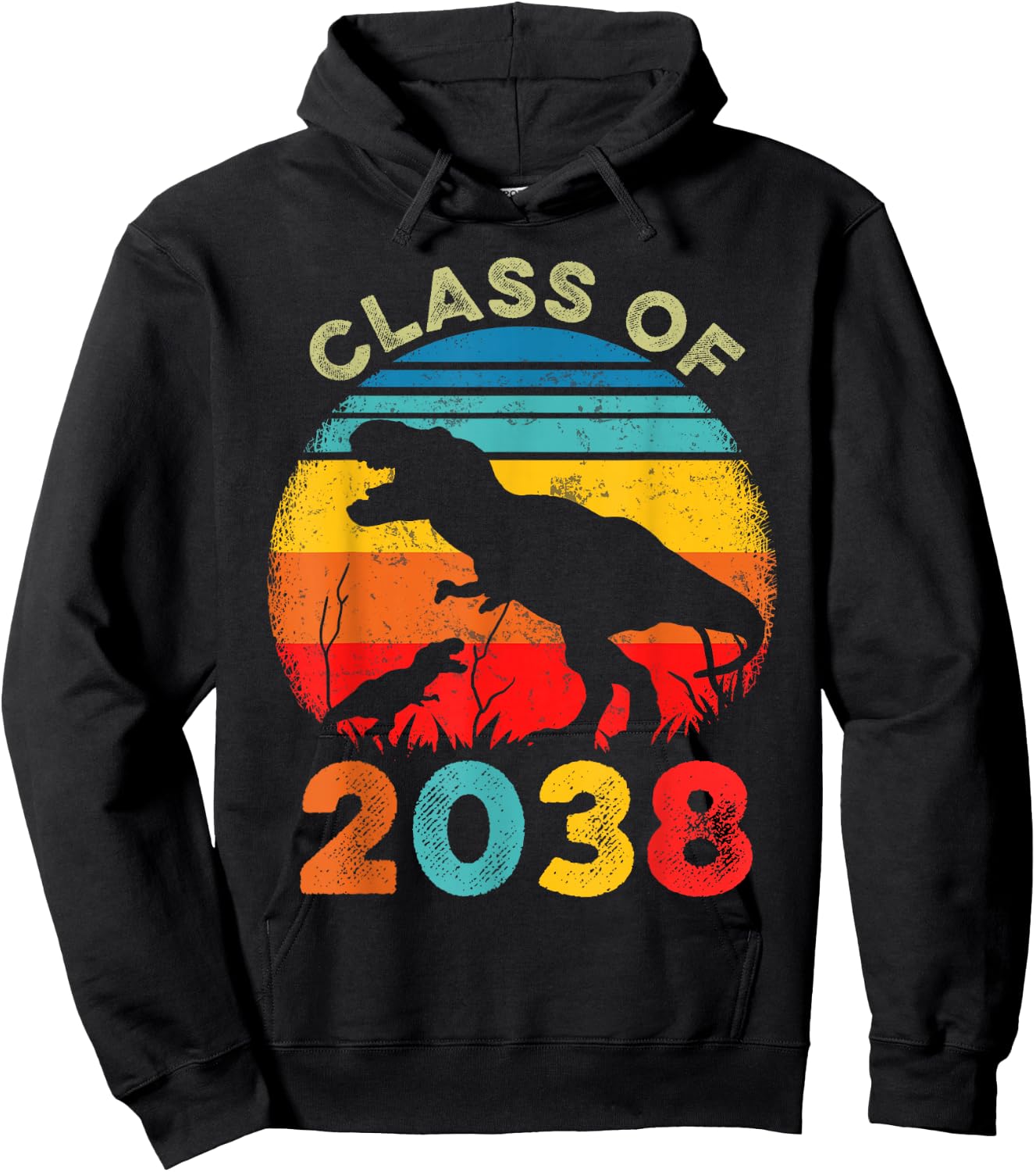 Class Of 2038 Kindergarten Preschool Graduation T Rex Hoodie - Hoodie | Black