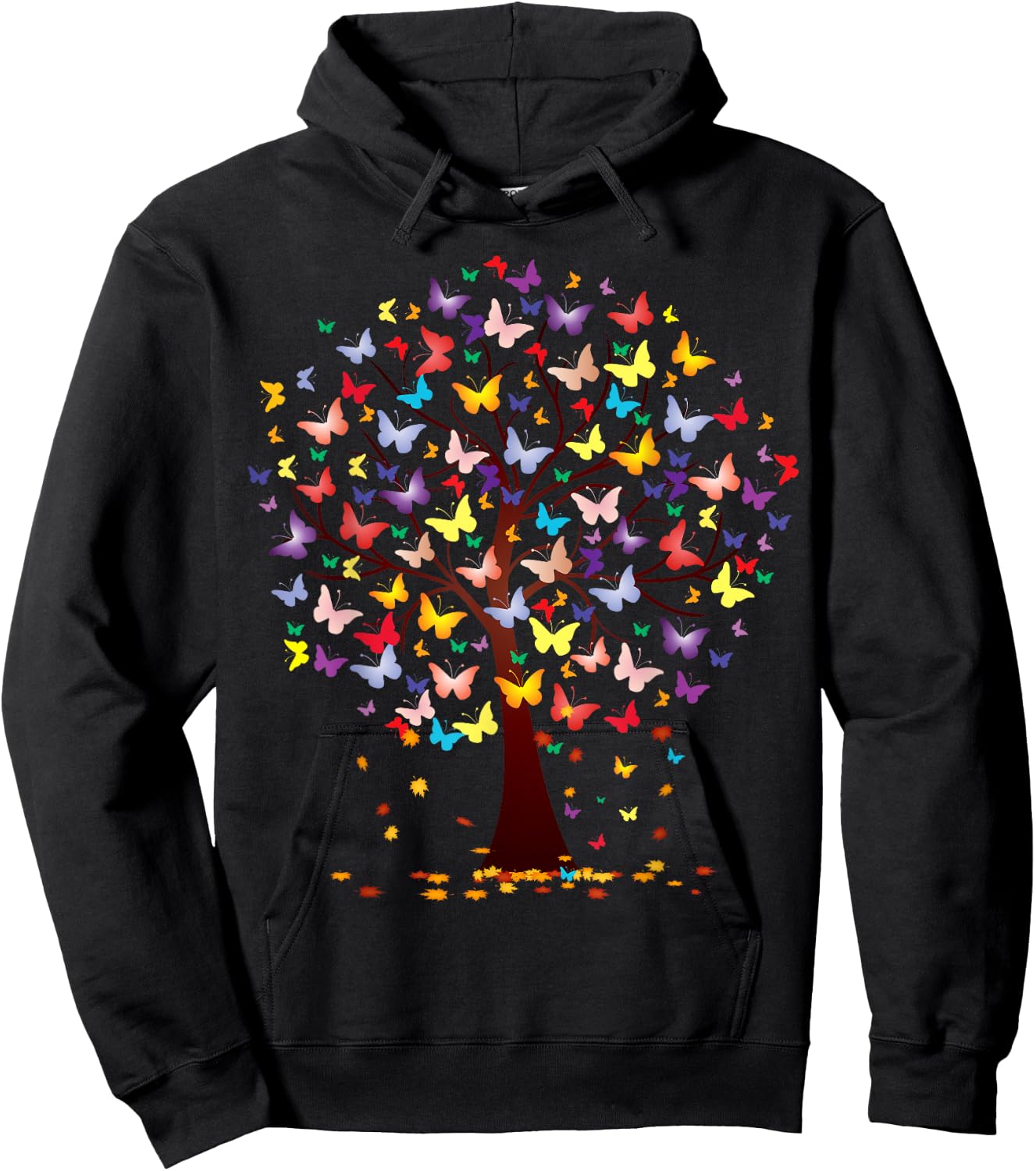 Butterfly Tree Beautiful Autumn Thanksgiving Gifts Hoodie - Hoodie | Black