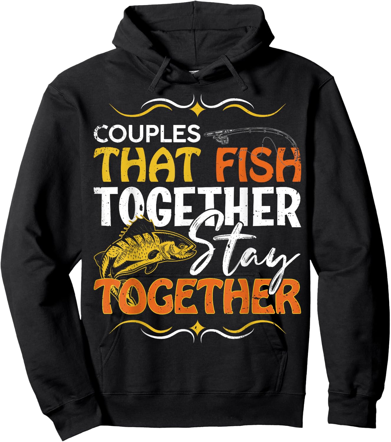 Couples That Fish Together Matching Couples Fishing Hoodie - Hoodie | Black