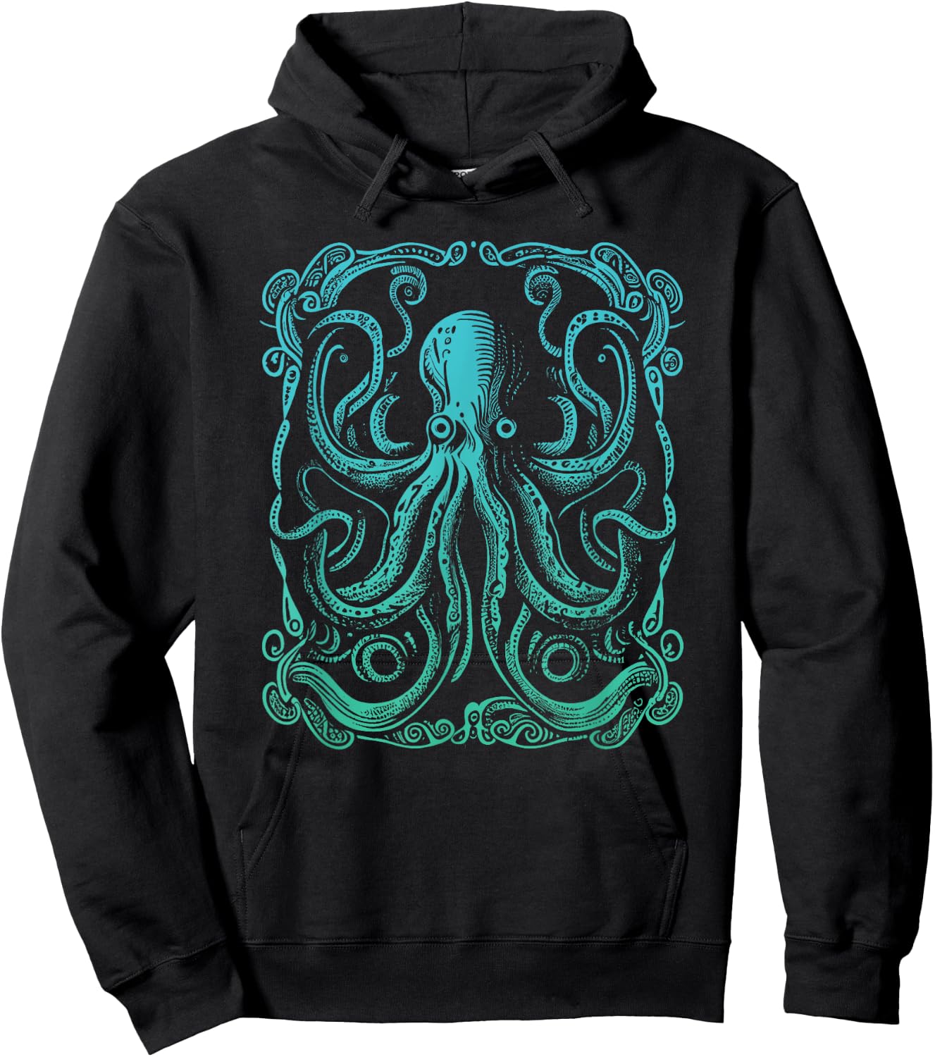 Beautiful Artistic Octopus Squid Sea Creature Graphic Hoodie - Hoodie | Black