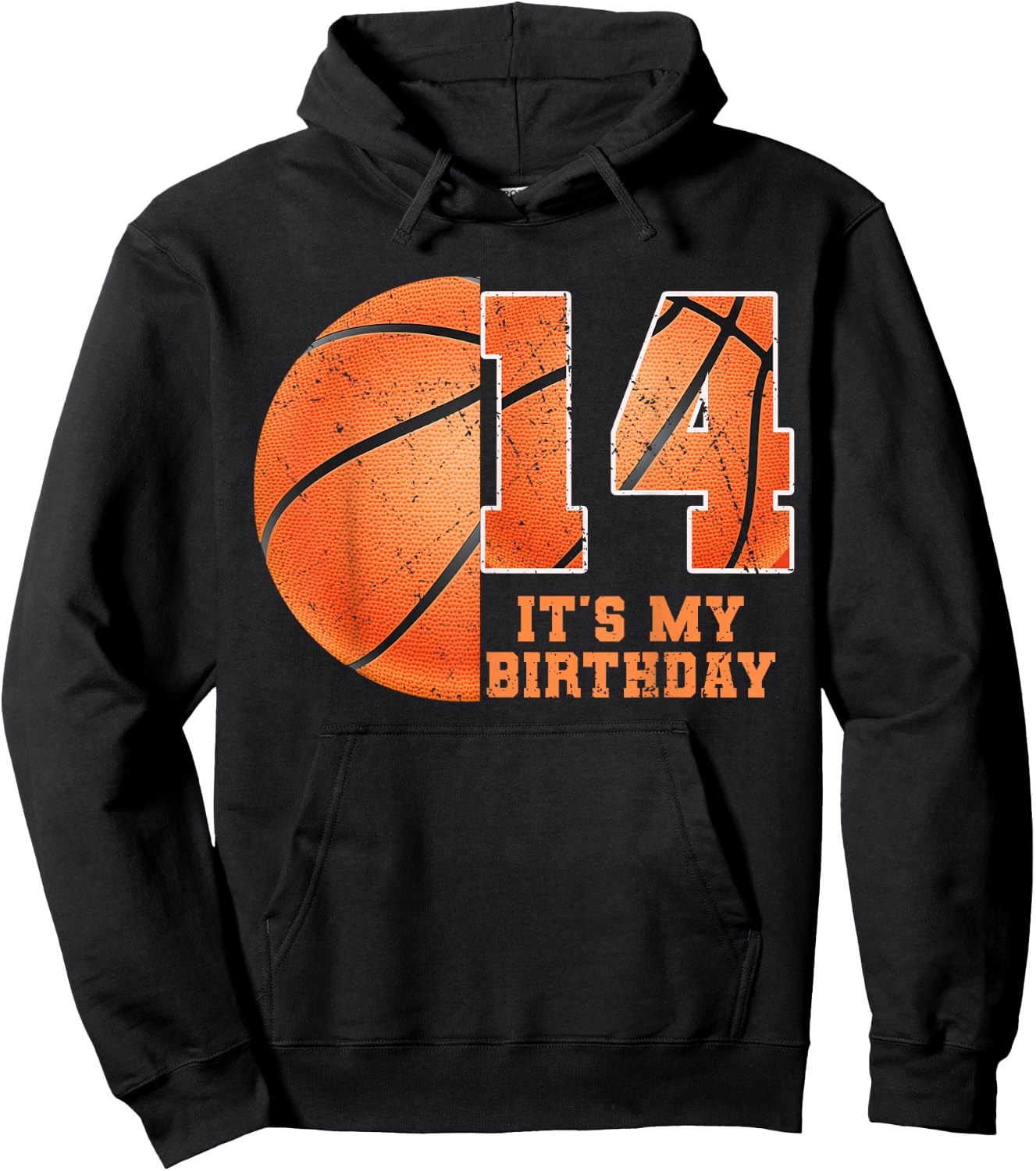 Birthday Boy 14 Basketball Its My 14th Birthday Boys Hoodie - Hoodie | Black