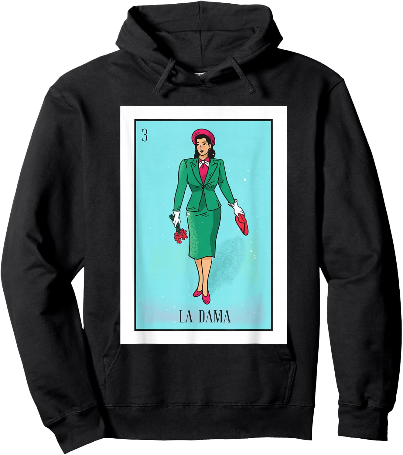 La Lady Lottery Gift La Donna Mexican Card Lottery Hoodie - Hoodie | Black