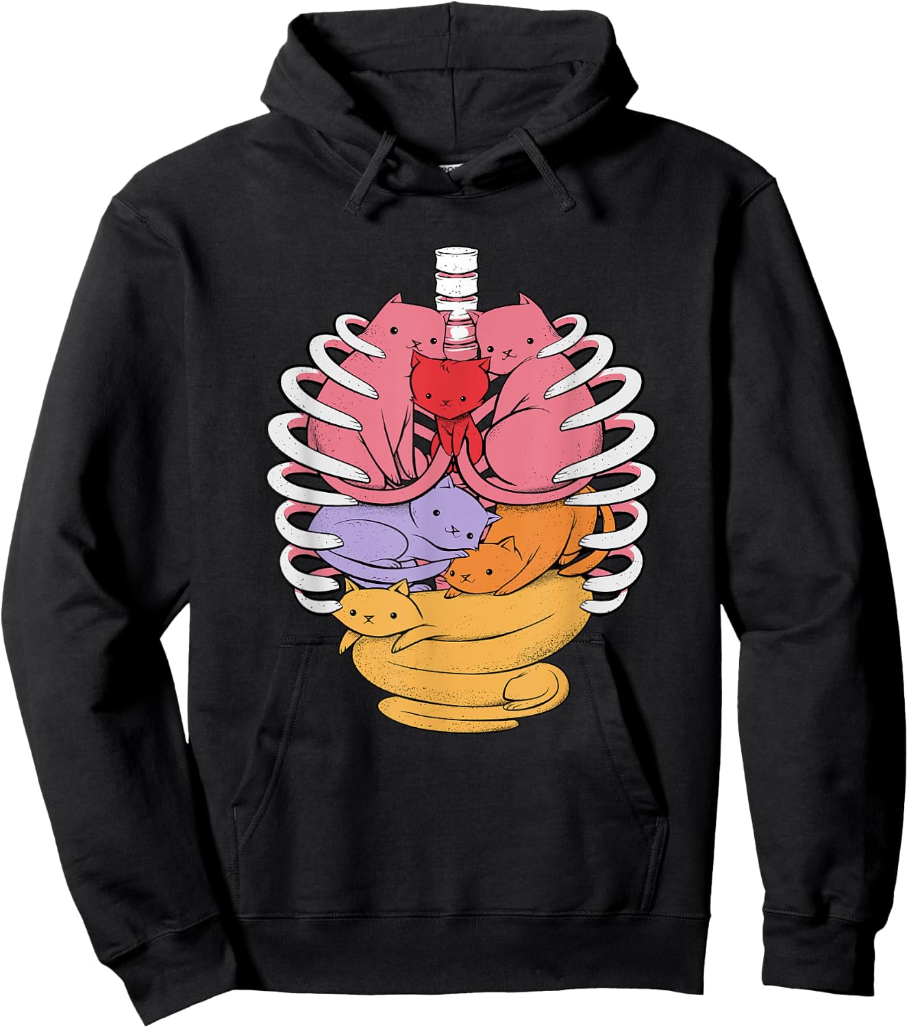 AnatomiCat Human Anatomy X-Ray Cat Lover I Love Cats Hoodie - Hoodie | Black