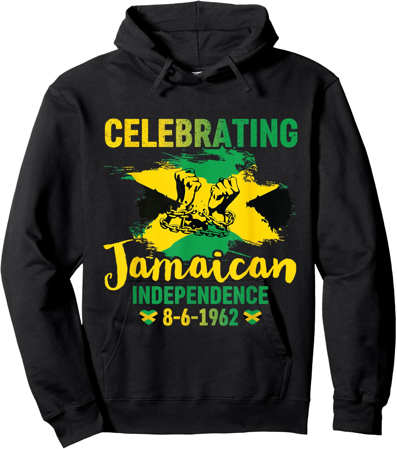 Jamaica Independence Day Celebration Proud Jamaican 1962 Hoodie - Hoodie | Black