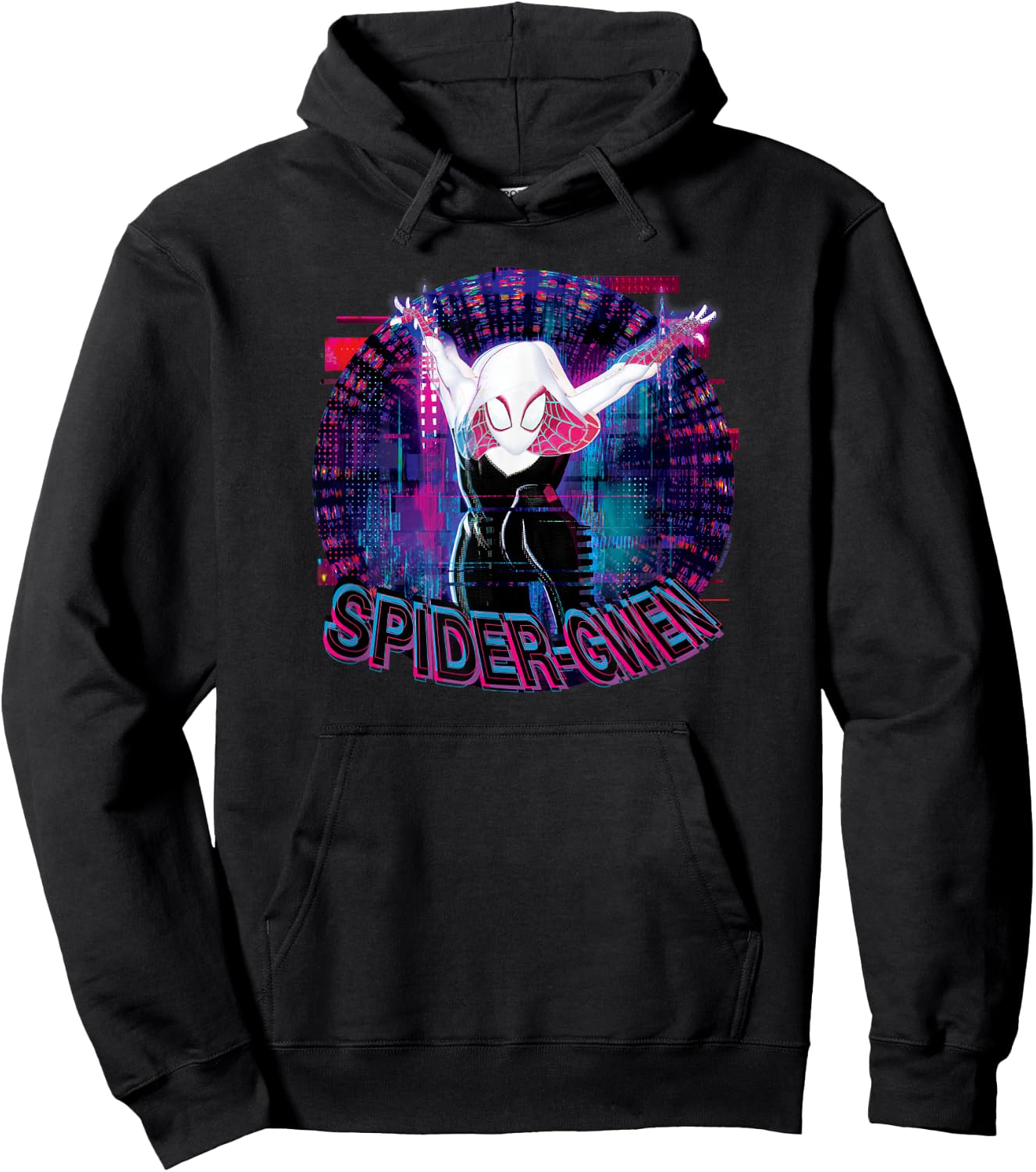 Marvel Spider-Man Across The Spider-Verse Part 1 Glitch Gwen Hoodie - Hoodie | Black