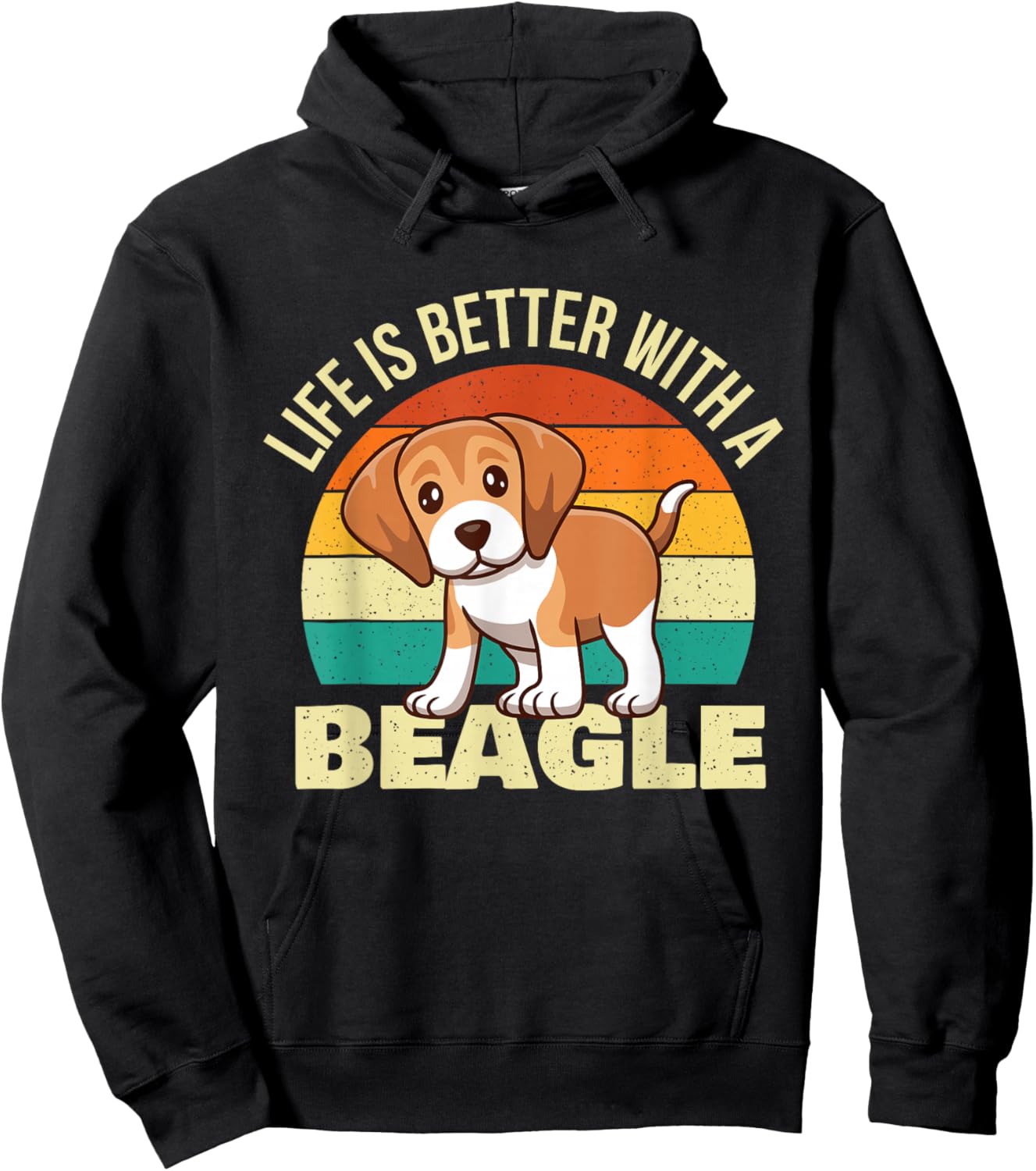 Life is Better with A Beagle - Retro Dog Lover Animal Lover Women Girls Kids Hoodie - Hoodie | Black