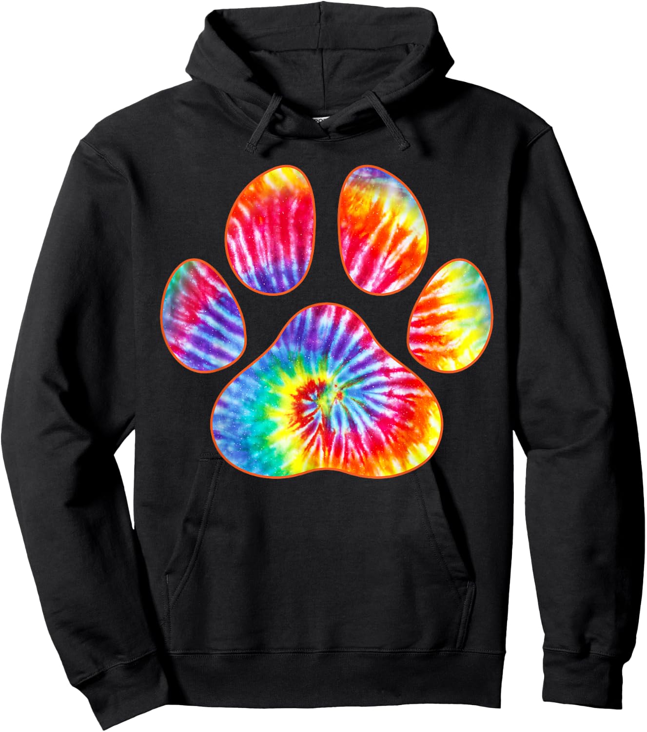 Cute Tie Dye Paw Print Pet Owner Paw Print Tie Dye Dog Lover Hoodie - Hoodie | Black